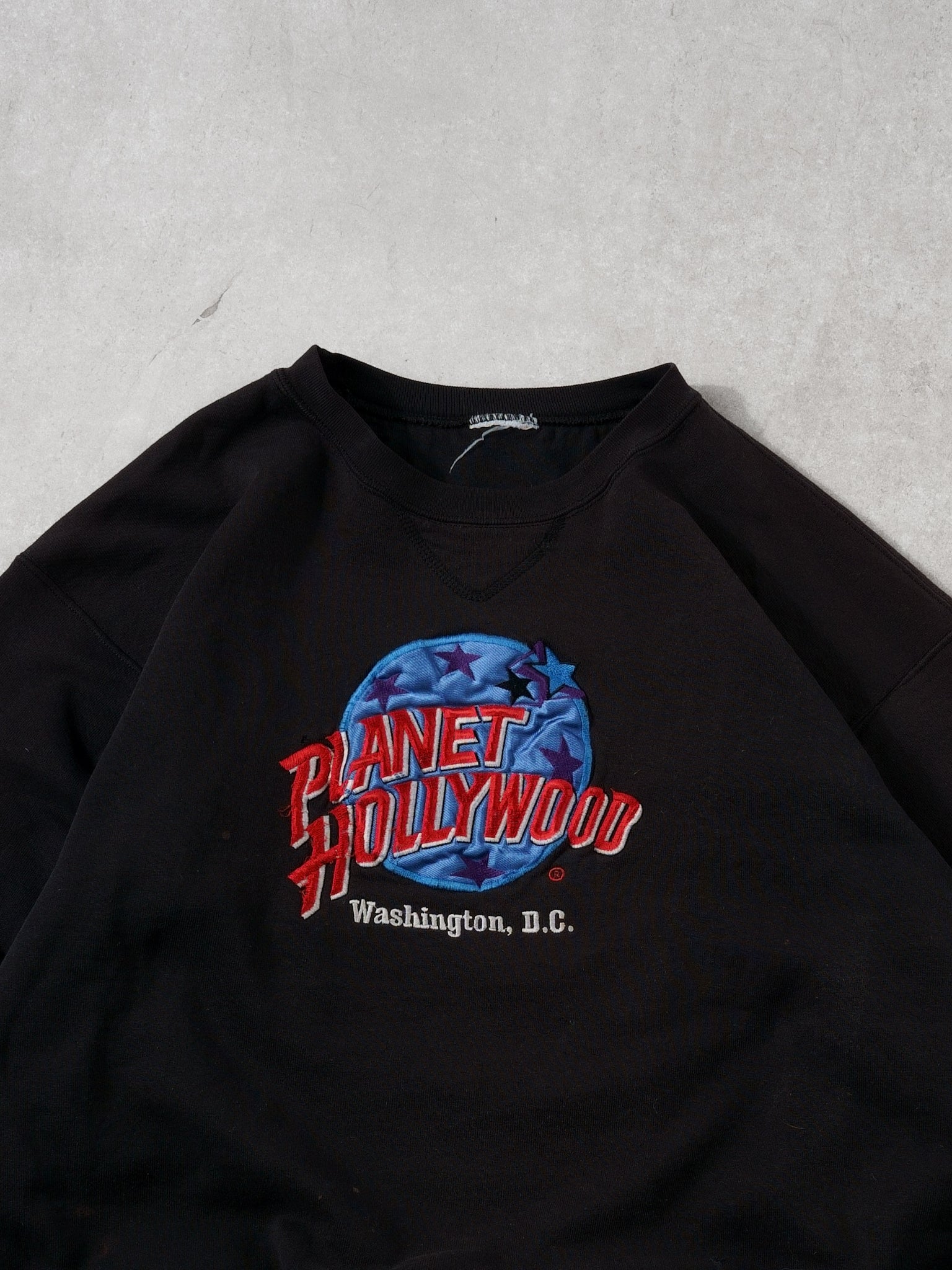 Vintage 90s Black Planet Hollywood Embroidered Washington DC Crewneck (L)