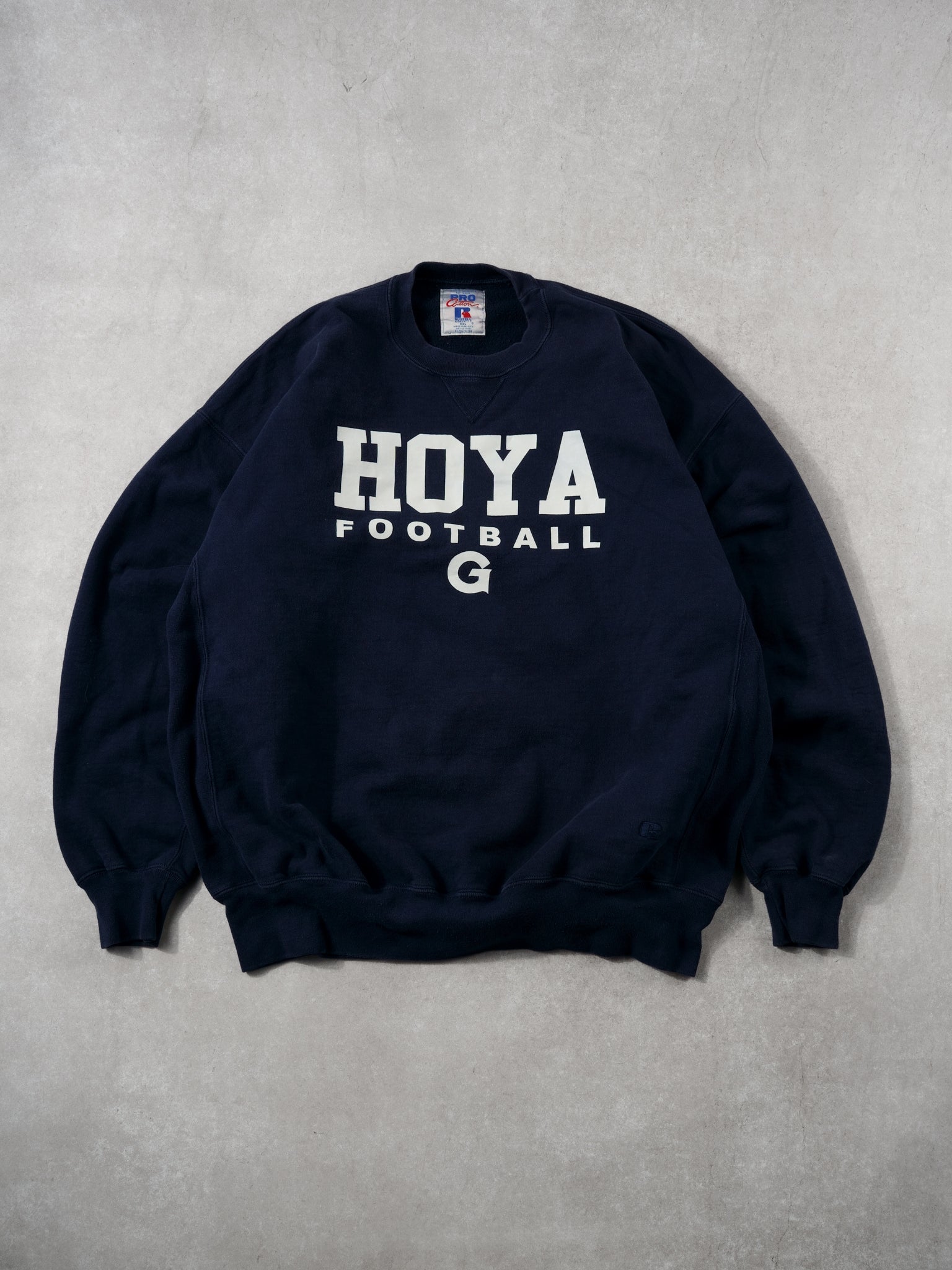 Vintage 90s Navy Blue HOYA Football Russell Athletic Crewneck (XL)