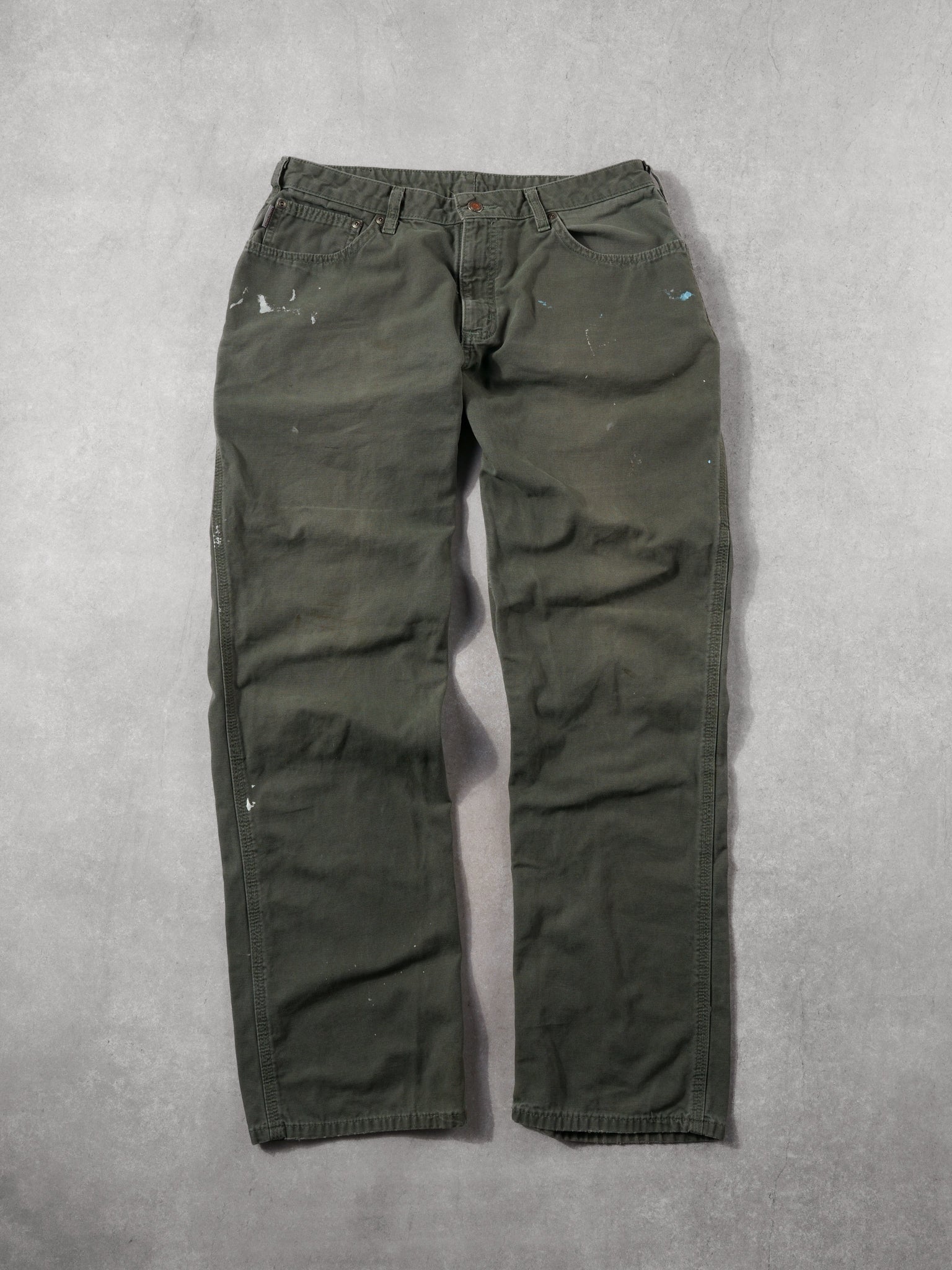 Vintage 90s Washed Sage Green Carhartt Carpenter Pants (34x32)