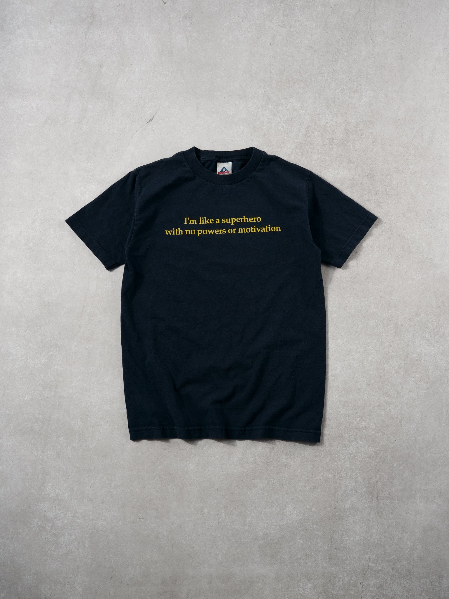 Vintage Navy  "I'm like a superhero with no power or motivation" Tee (S)