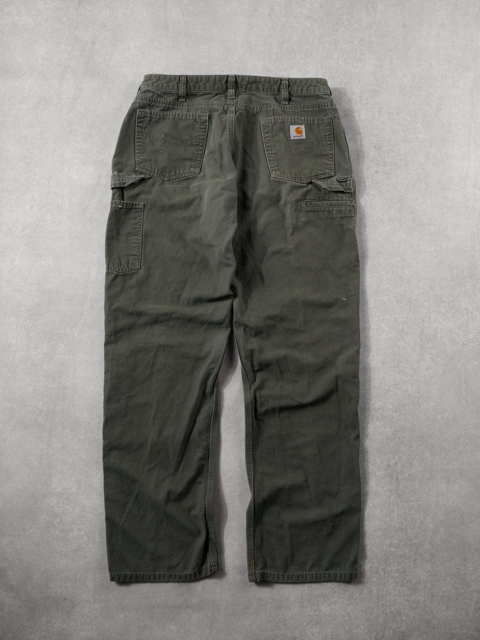 Vintage 90s Washed Sage Green Carhartt Carpenter Pants (34x32)