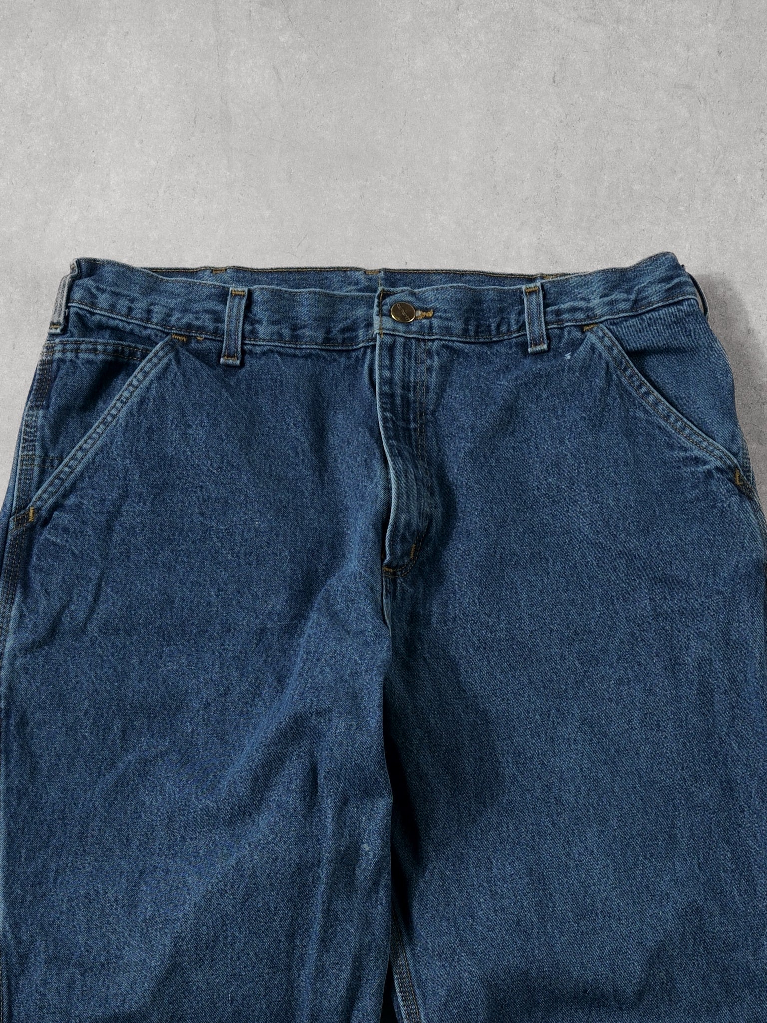 Vintage 90 Blue Carhartt Denim Original Dungeree Fit Carpenter Pants (36x30)