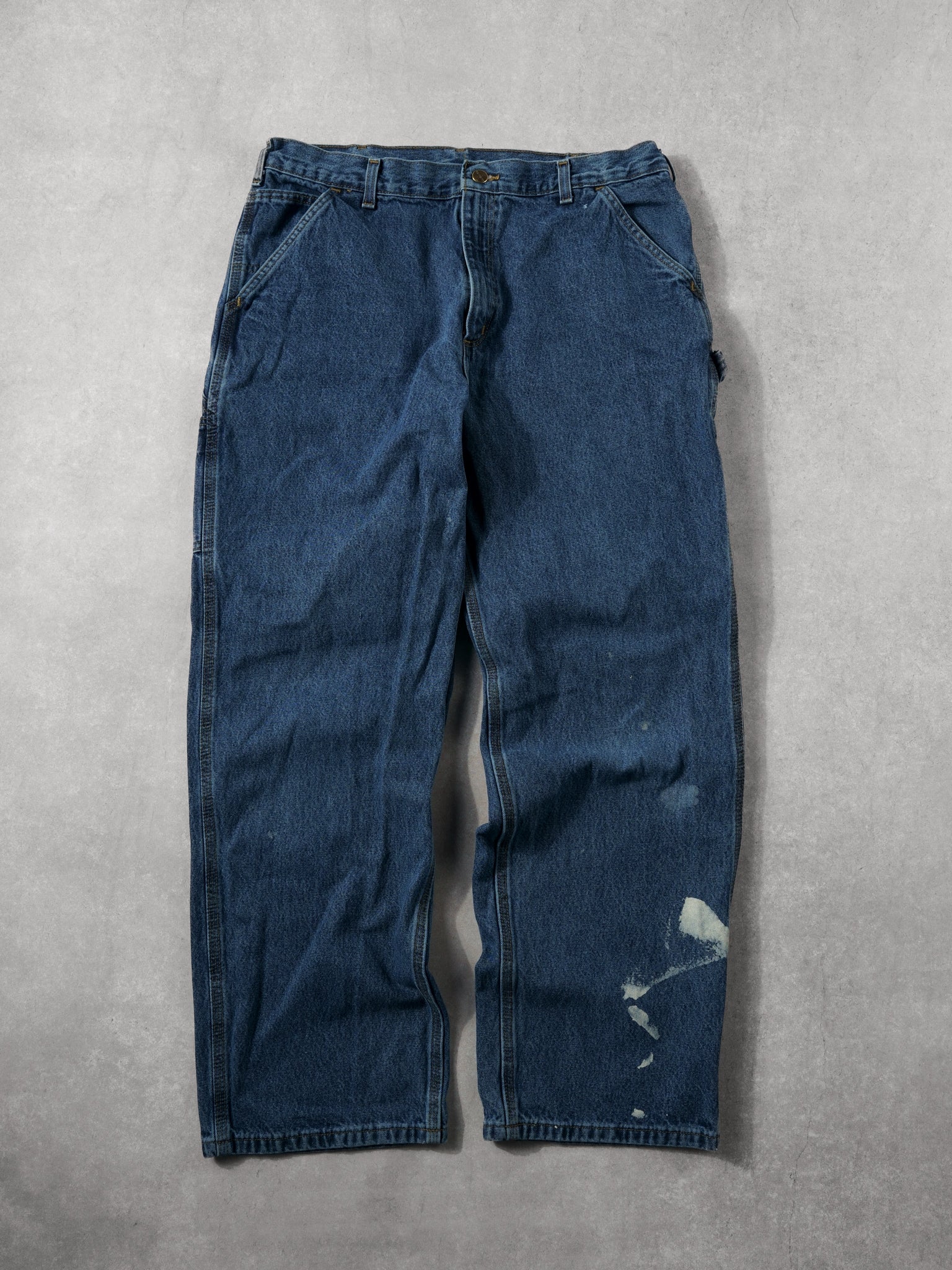 Vintage 90 Blue Carhartt Denim Original Dungeree Fit Carpenter Pants (36x30)