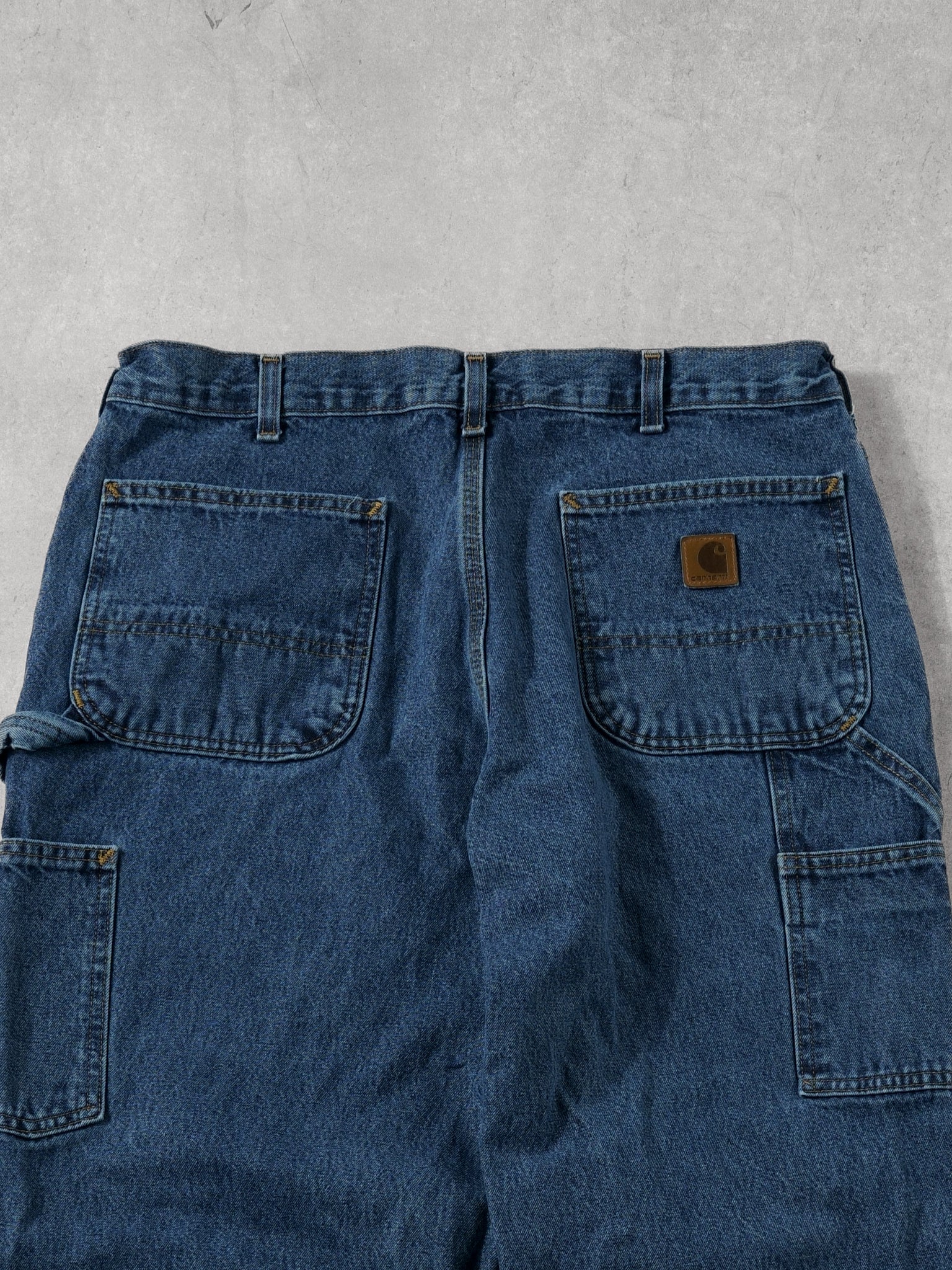 Vintage 90 Blue Carhartt Denim Original Dungeree Fit Carpenter Pants (36x30)
