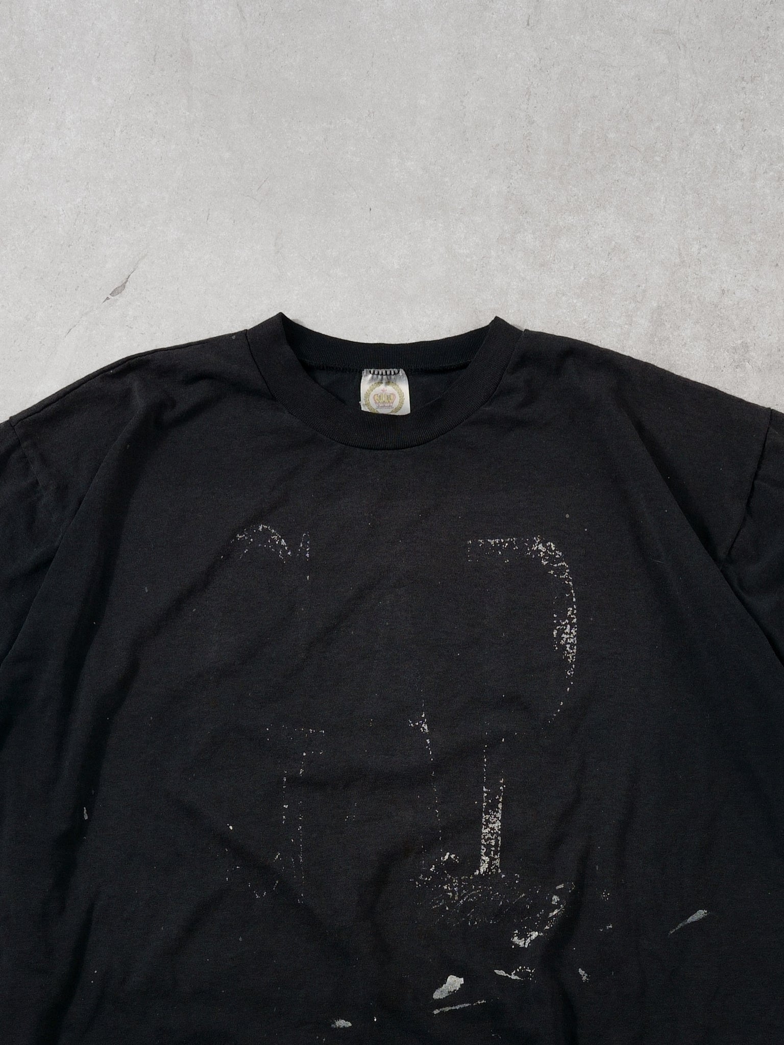 Vintage 80s Sunfaded Black Gap Bootleg Single Stitched Tee (L)