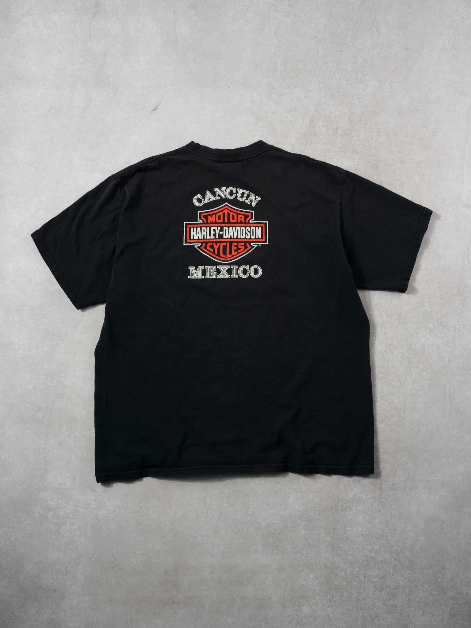 Vintage Y2k Black Harley Davidson Cancun Mexico Graphic Tee (L)