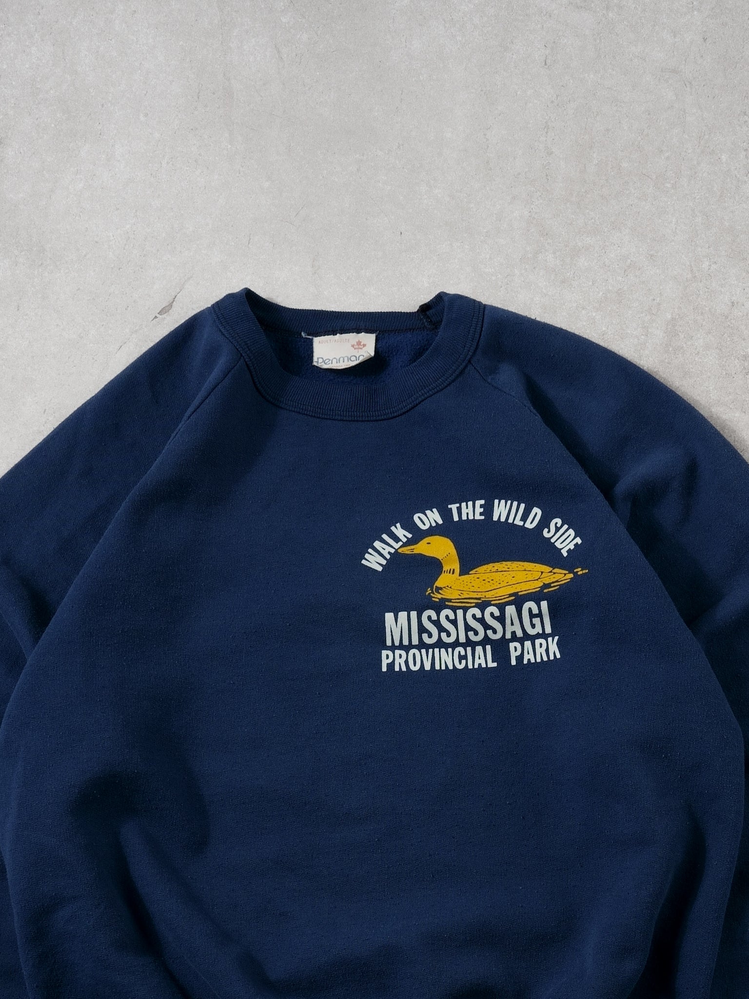 Vintage 80s Navy Blue Walk On The Wild Side Mississippi Crewneck (S/M)