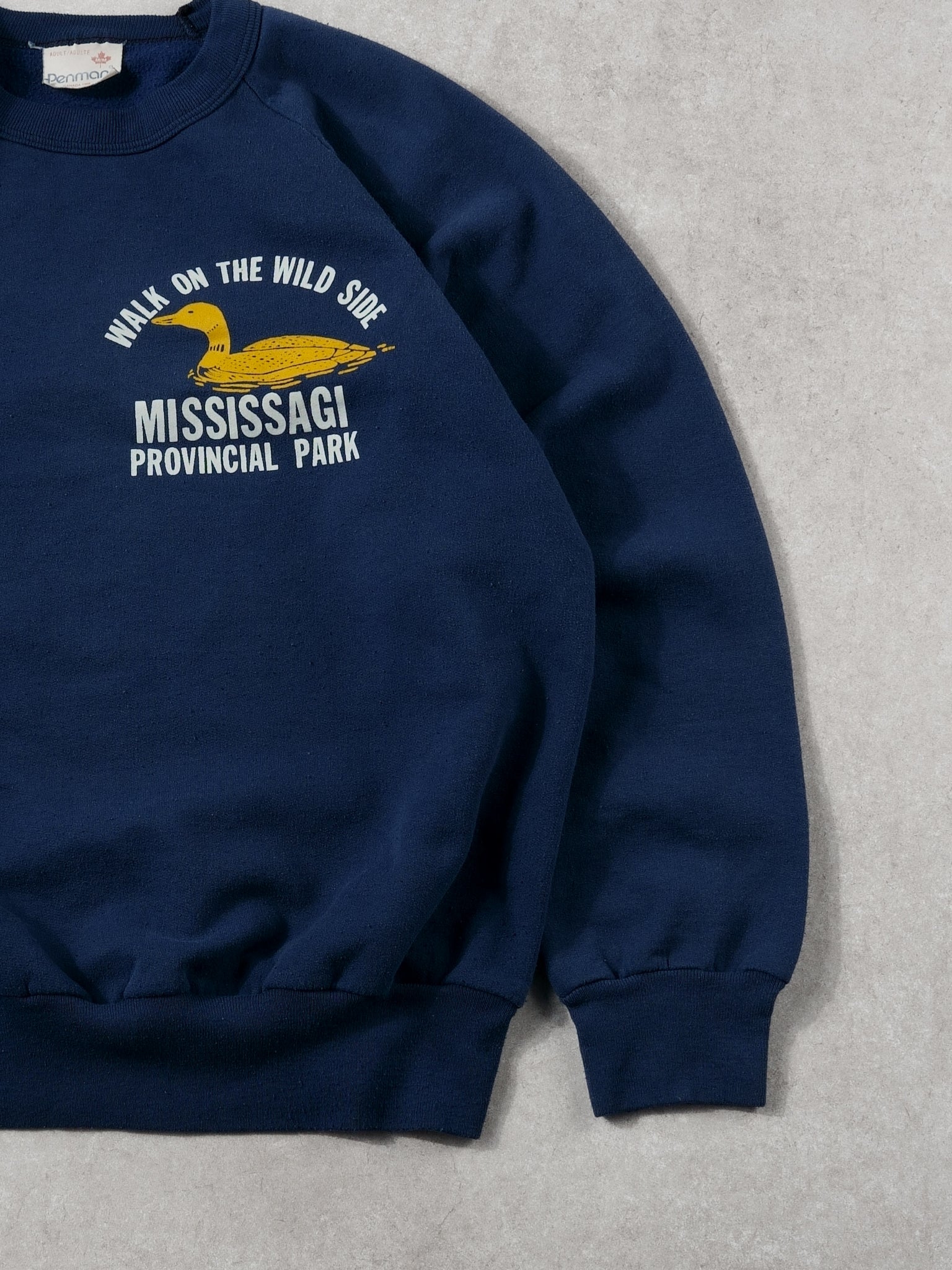 Vintage 80s Navy Blue Walk On The Wild Side Mississippi Crewneck (S/M)