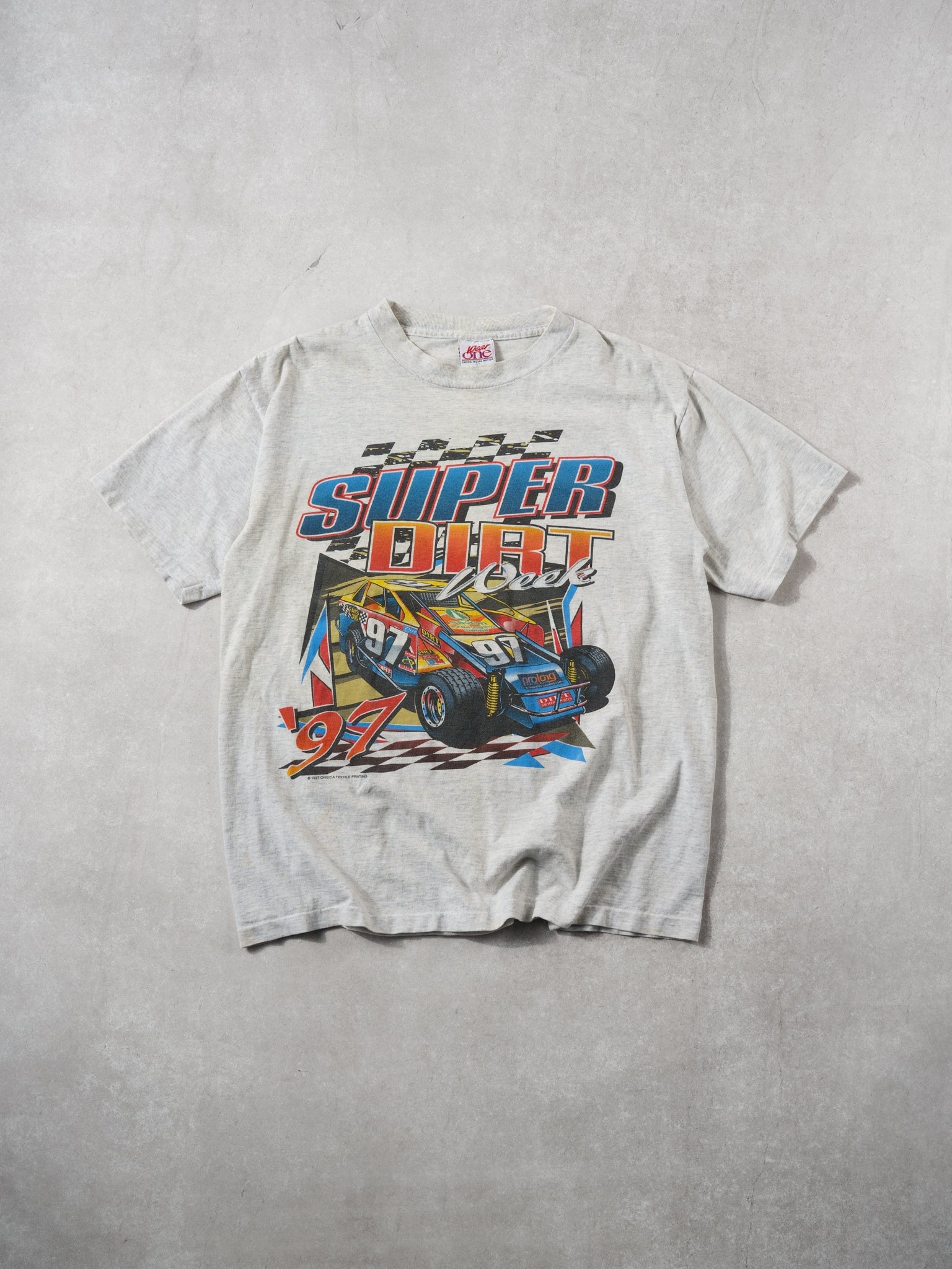 Vintage 97' Grey Super Dirt Week Racing Graphic Tee (M)
