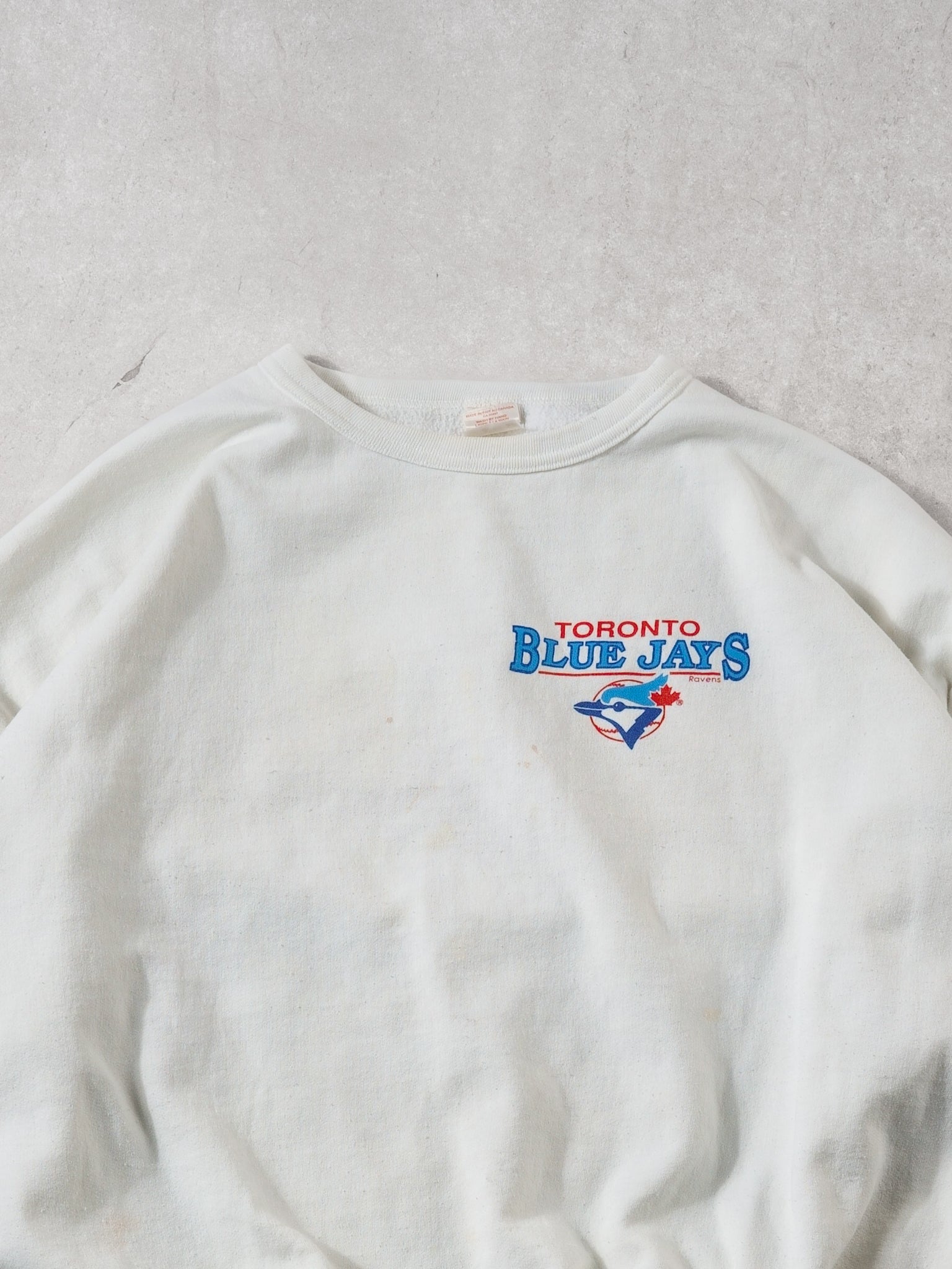 Vintage 89' White Toronto Blue Jays Eastern Champions Crewneck (L)