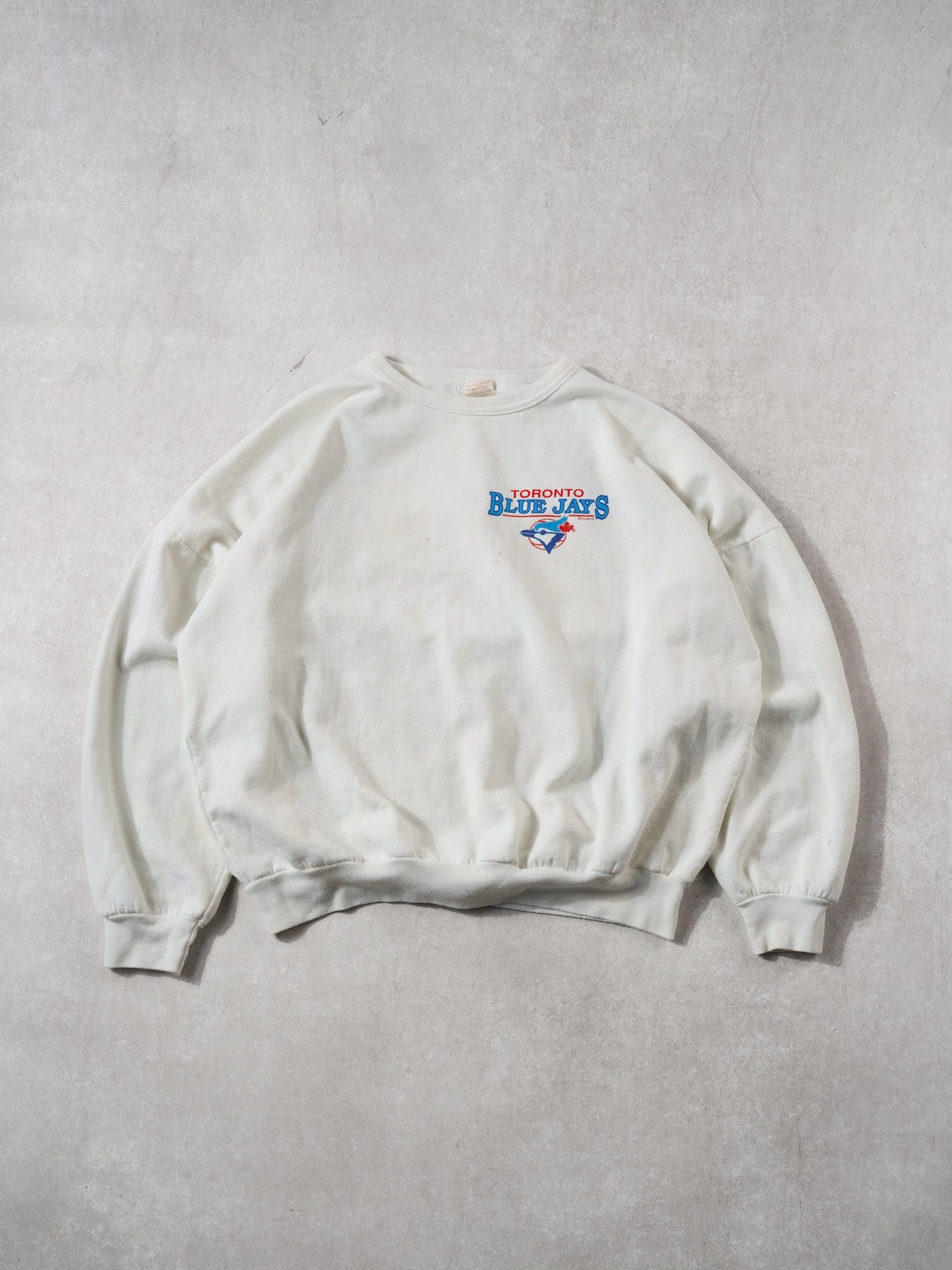 Vintage 89' White Toronto Blue Jays Eastern Champions Crewneck (L)