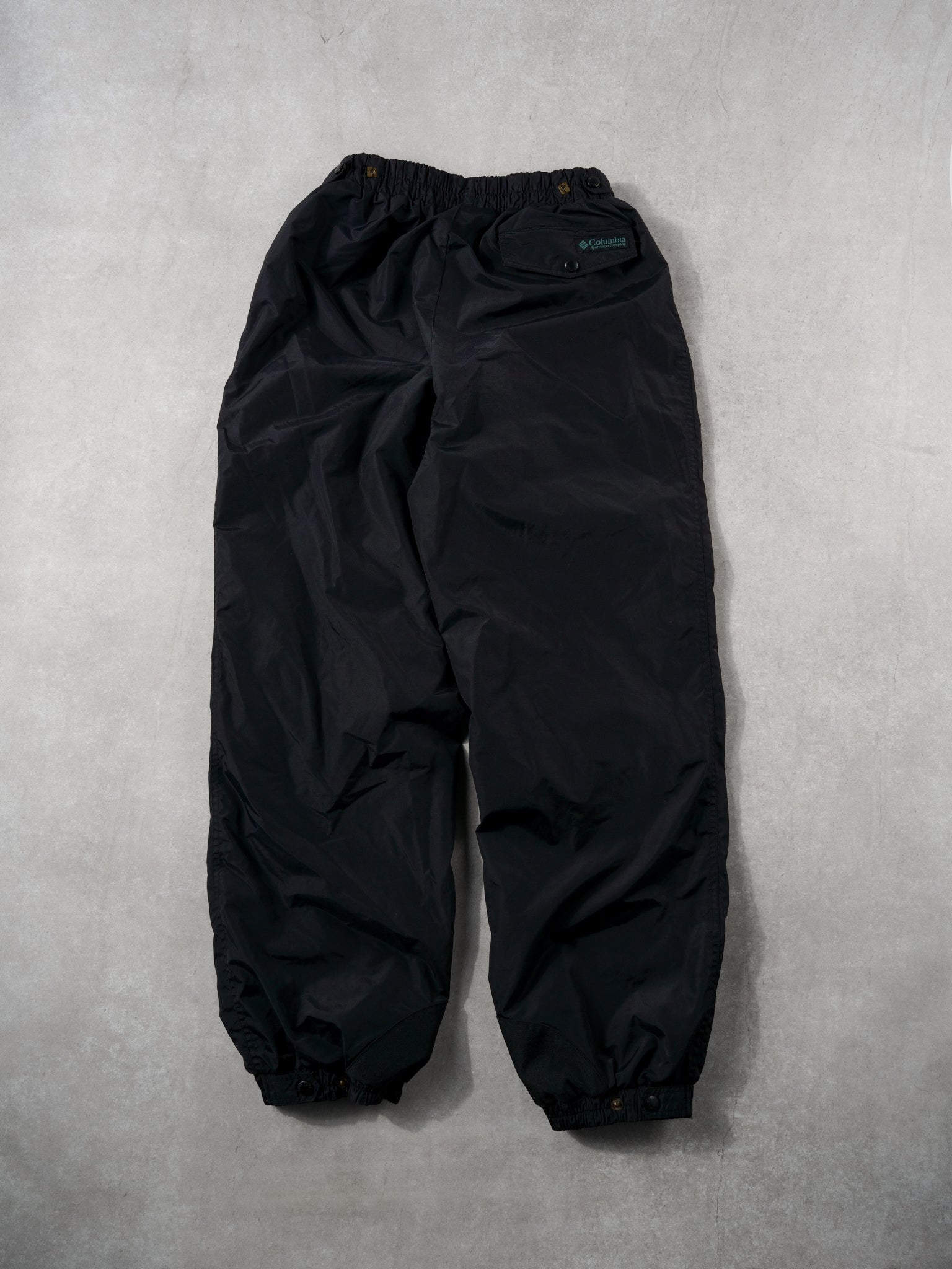 Vintage 90s Black Columbia Windbreaker Track Pants (28~32x31)