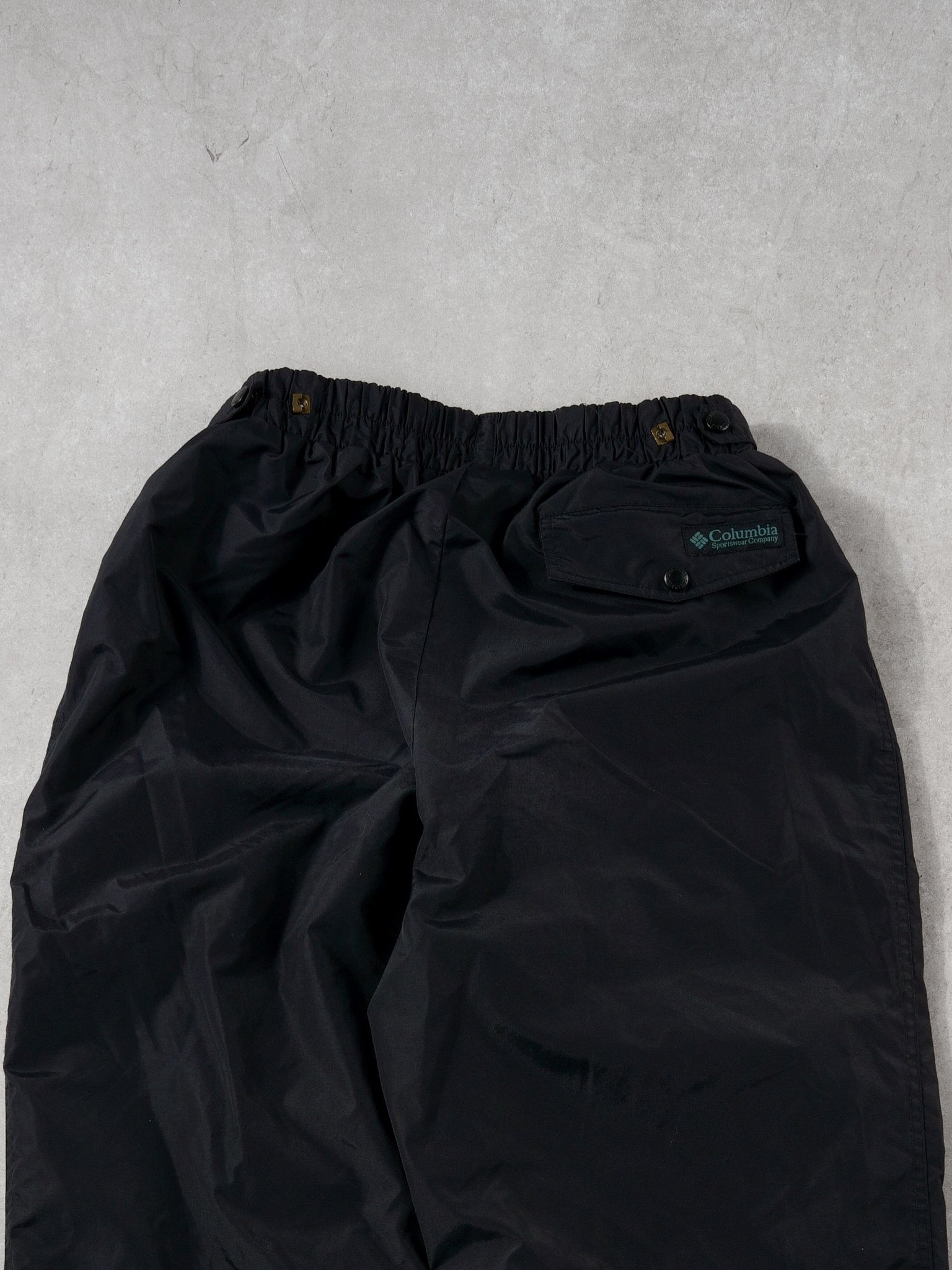 Vintage 90s Black Columbia Windbreaker Track Pants (28~32x31)