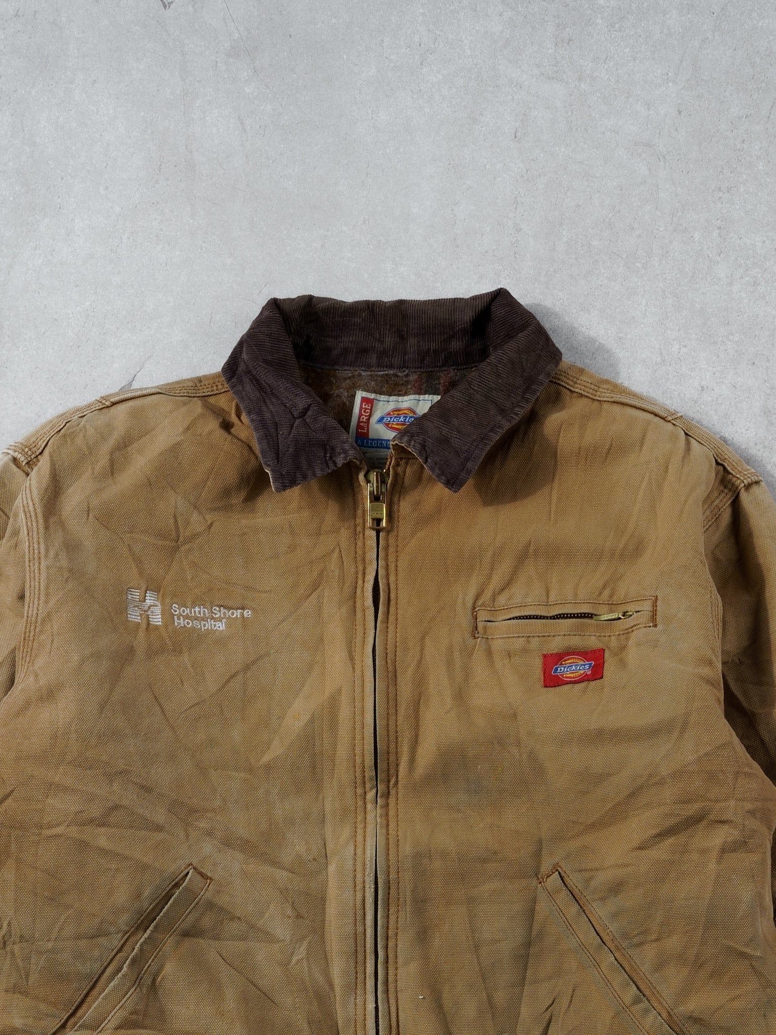 Vintage 90s Khaki Dickies Blanket Lined Detroit Jacket (L)