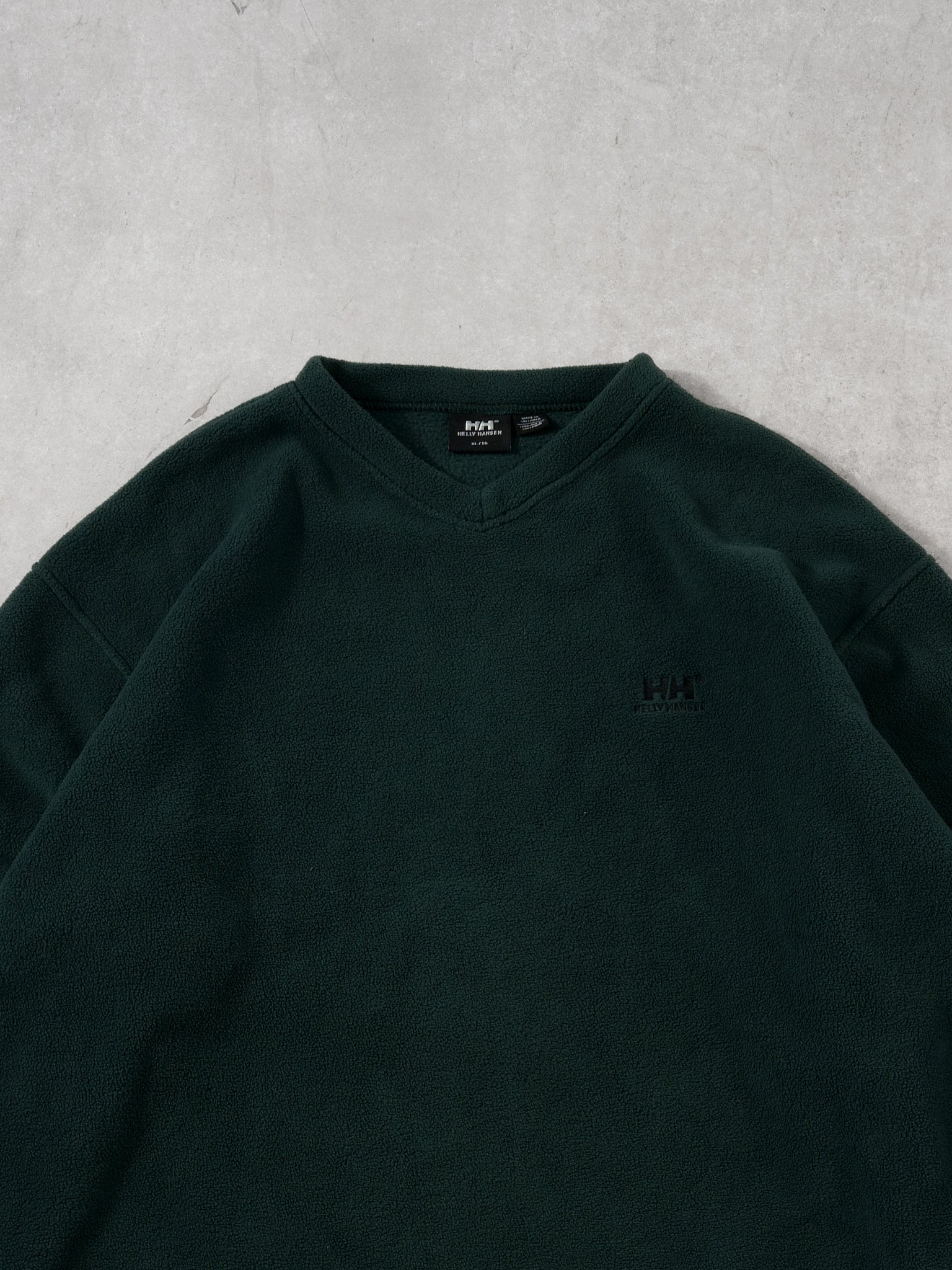 Vintage 90s Dark Pine Green Helly Hanson Fleece Crewneck (XL)