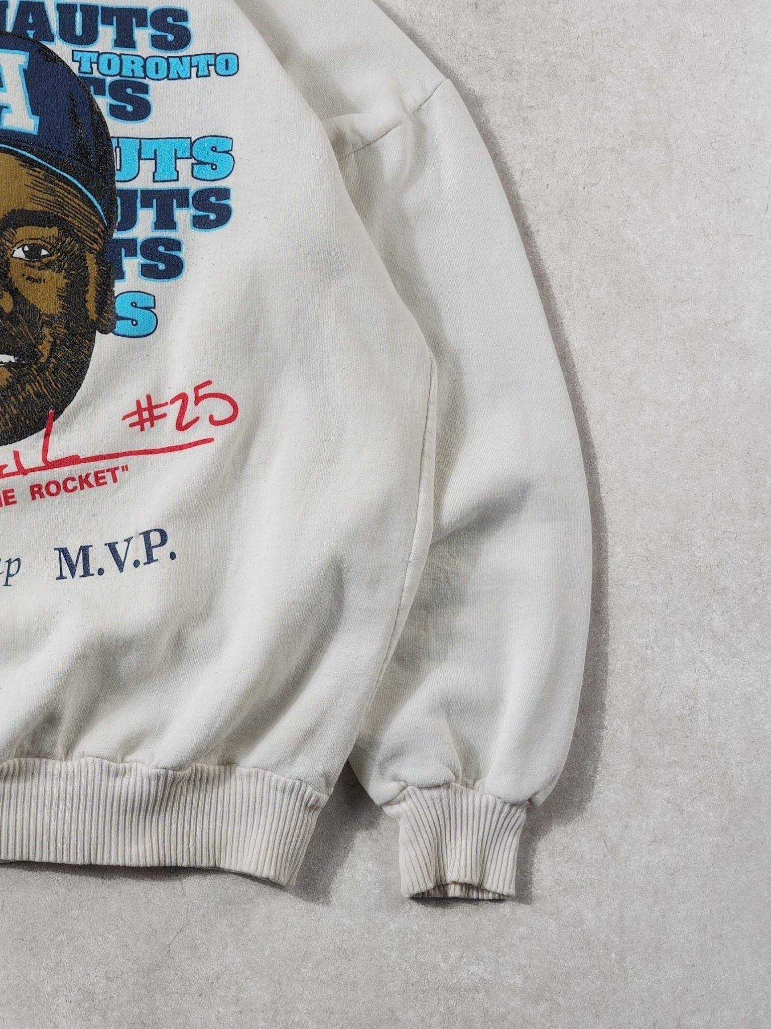 Vintage 91' White Grey Toronto Argonauts Pocket Small #25 Crewneck (L)