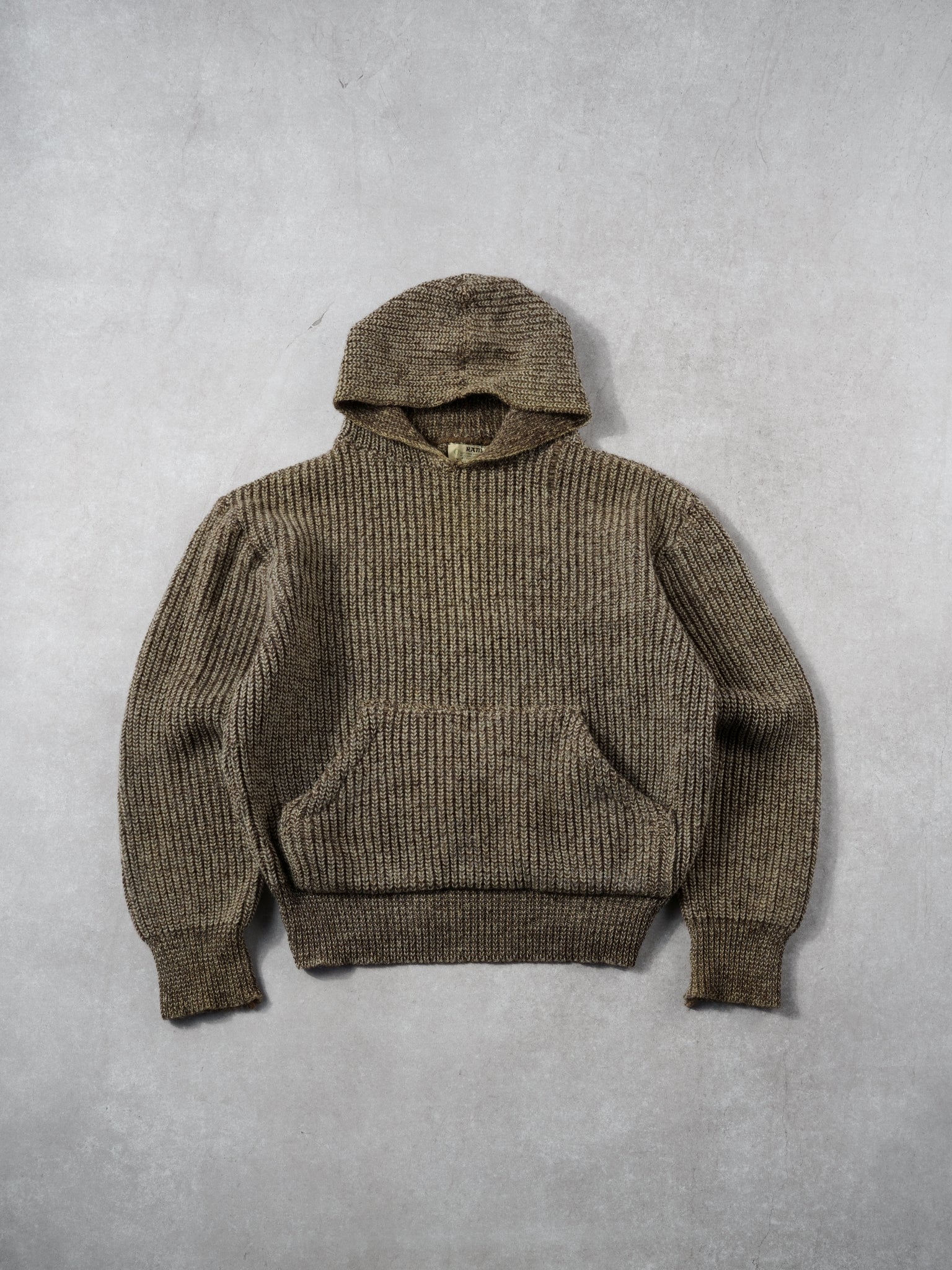 Vintage 70s Brown Knit Hoodie (S/M)