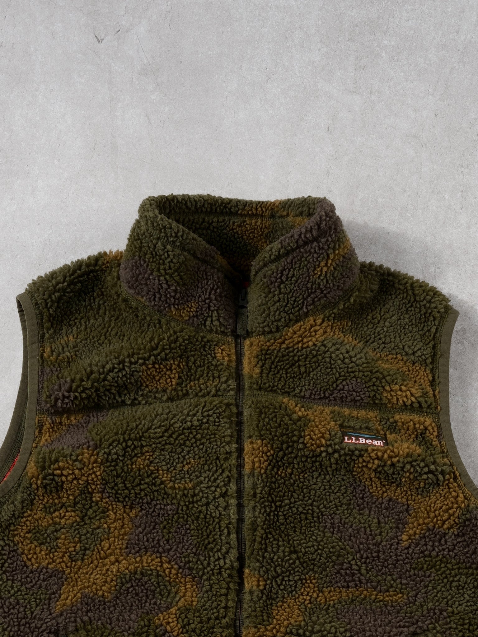 Vintage 90s Duck Camo LL Bean Sherpa Vest (L)