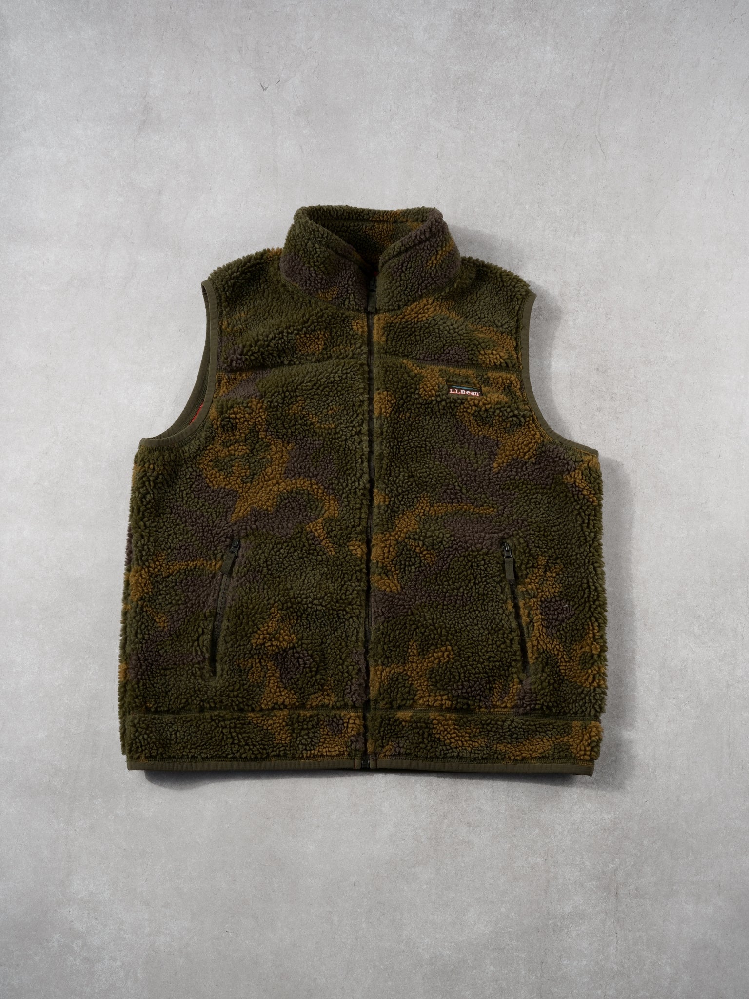 Vintage 90s Duck Camo LL Bean Sherpa Vest (L)