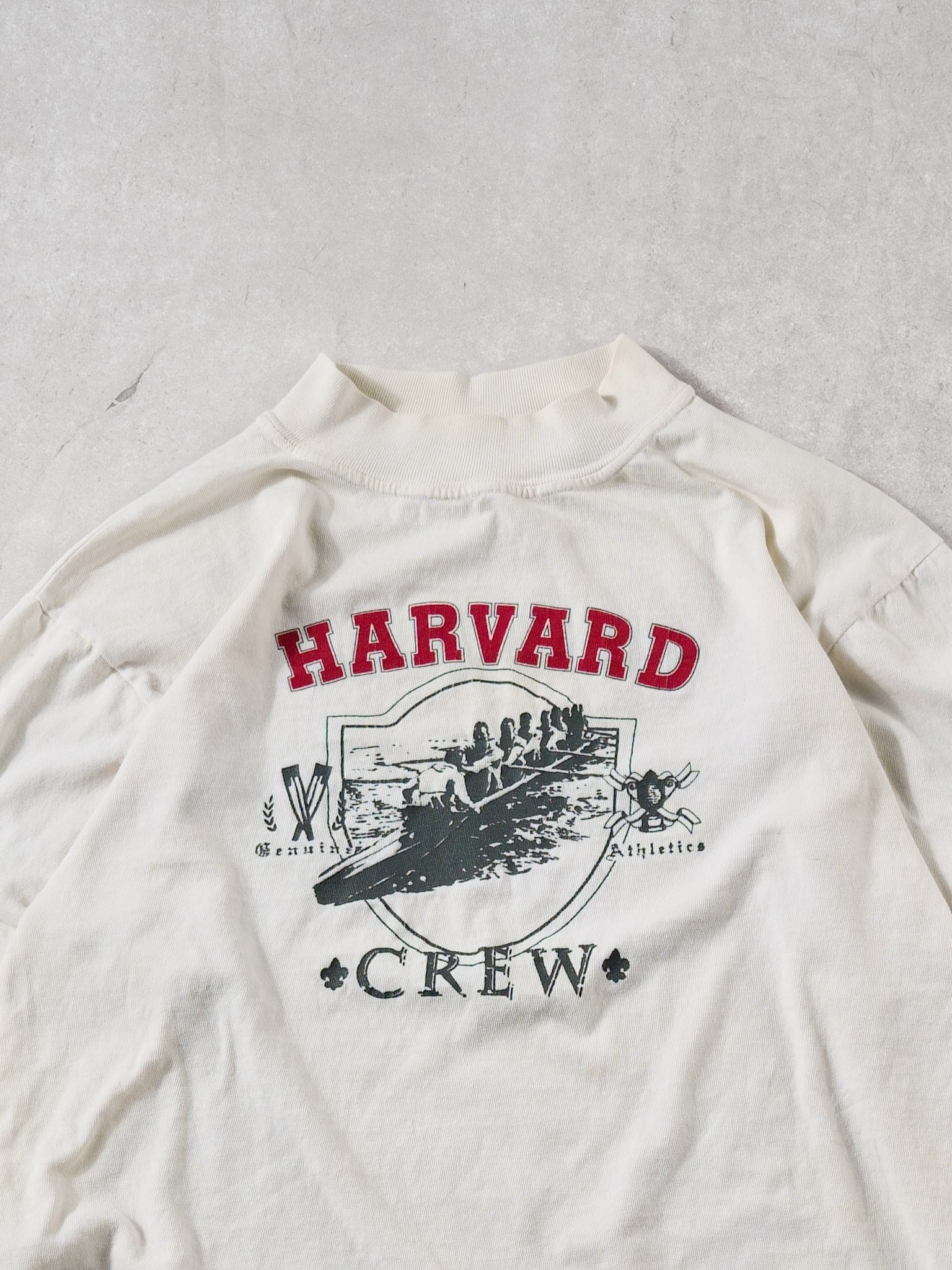 Vintage 70s White Harvard Rowing Crew Mock Longsleeve (S)