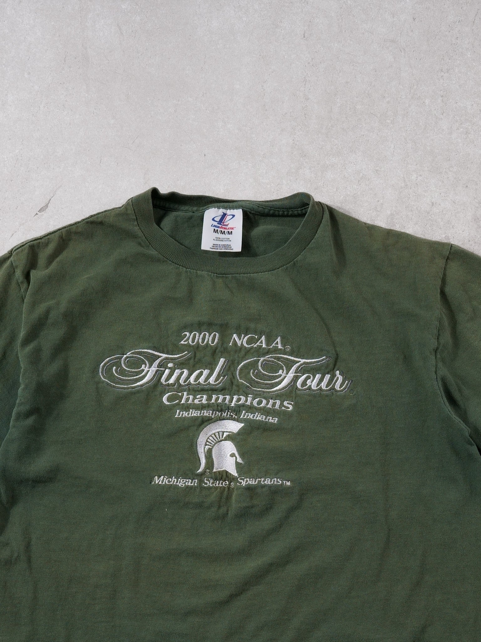 Vintage 00' Washed Pine Green Michigan Spartans NCAA Final 4 Champions Tee (M)
