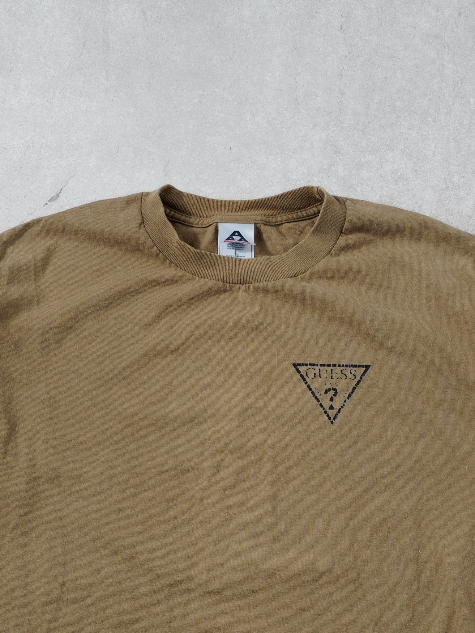 Vintage Y2k Brown Guess Bootleg Tee (S/M)