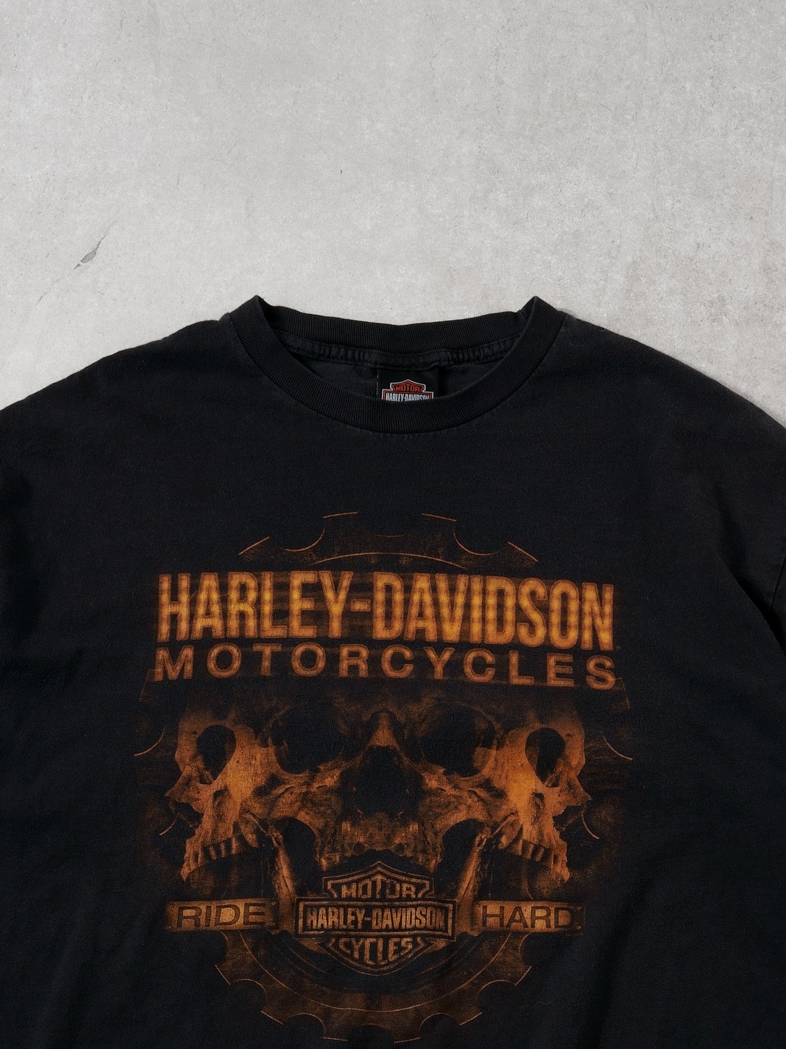 Vintage 90s Black Harley Davidson Ride Hard Mississippi Tee (L)