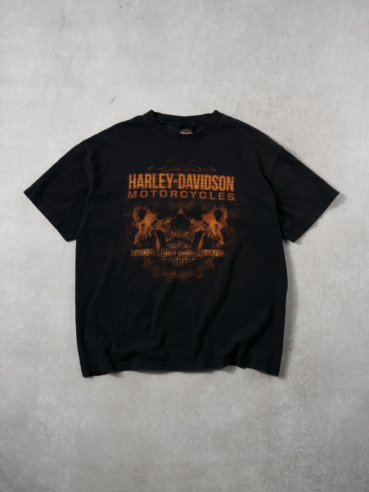 Vintage 90s Black Harley Davidson Ride Hard Mississippi Tee (L)