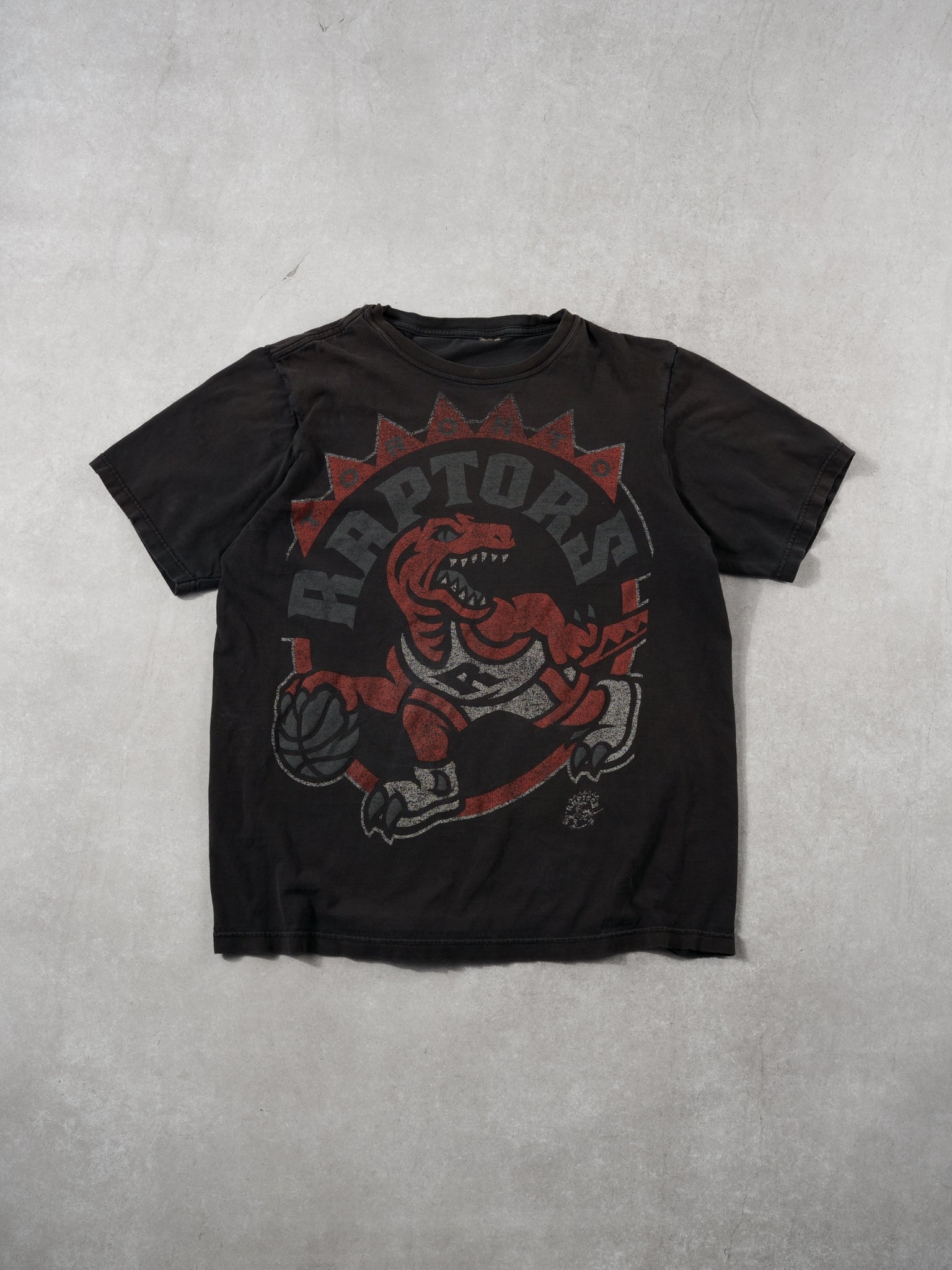 Vintage Y2k Faded Grey Raptors Adidas Graphic Tee (M)