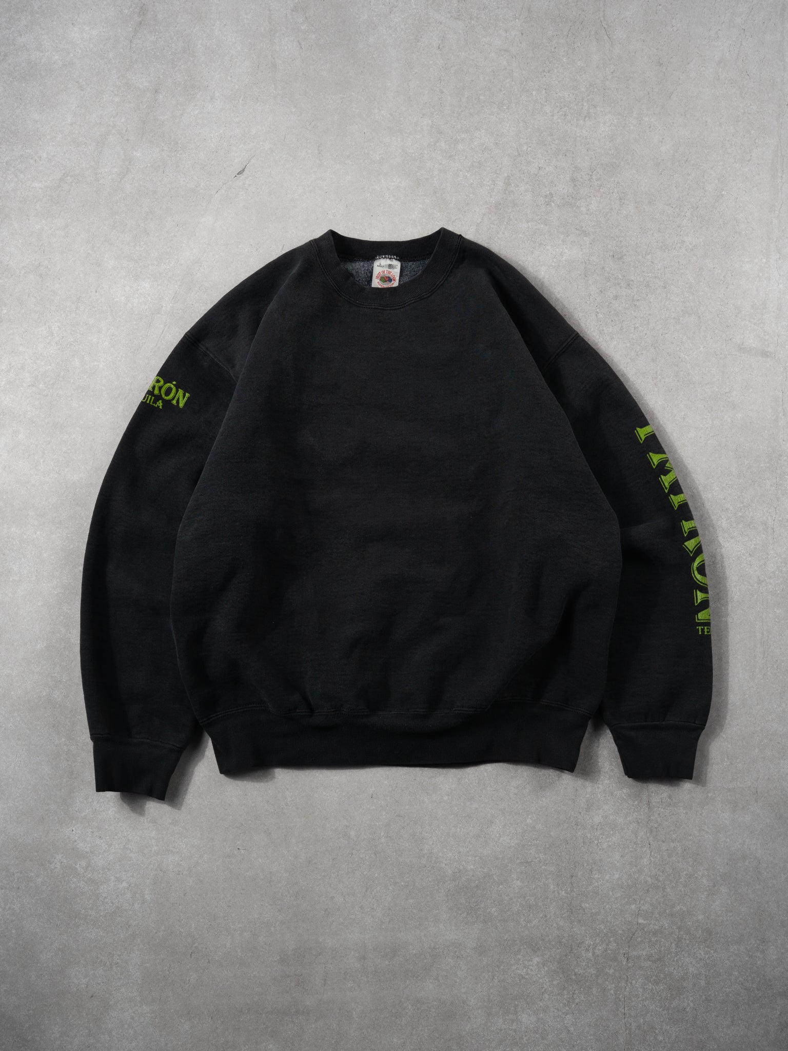Vintage 90s Washed Black Patron Tequillia Crewneck (L)