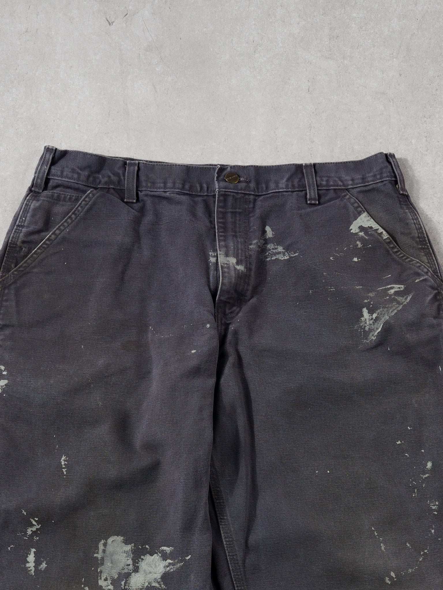 Vintage 90s Grey Carhartt Paint Splatter Carpenter Pants (34x29)