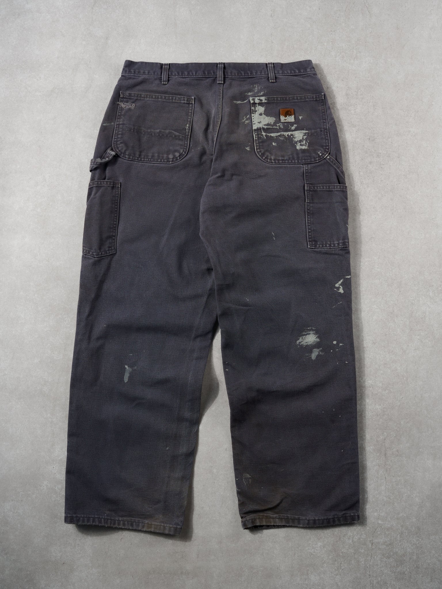 Vintage 90s Grey Carhartt Paint Splatter Carpenter Pants (34x29)