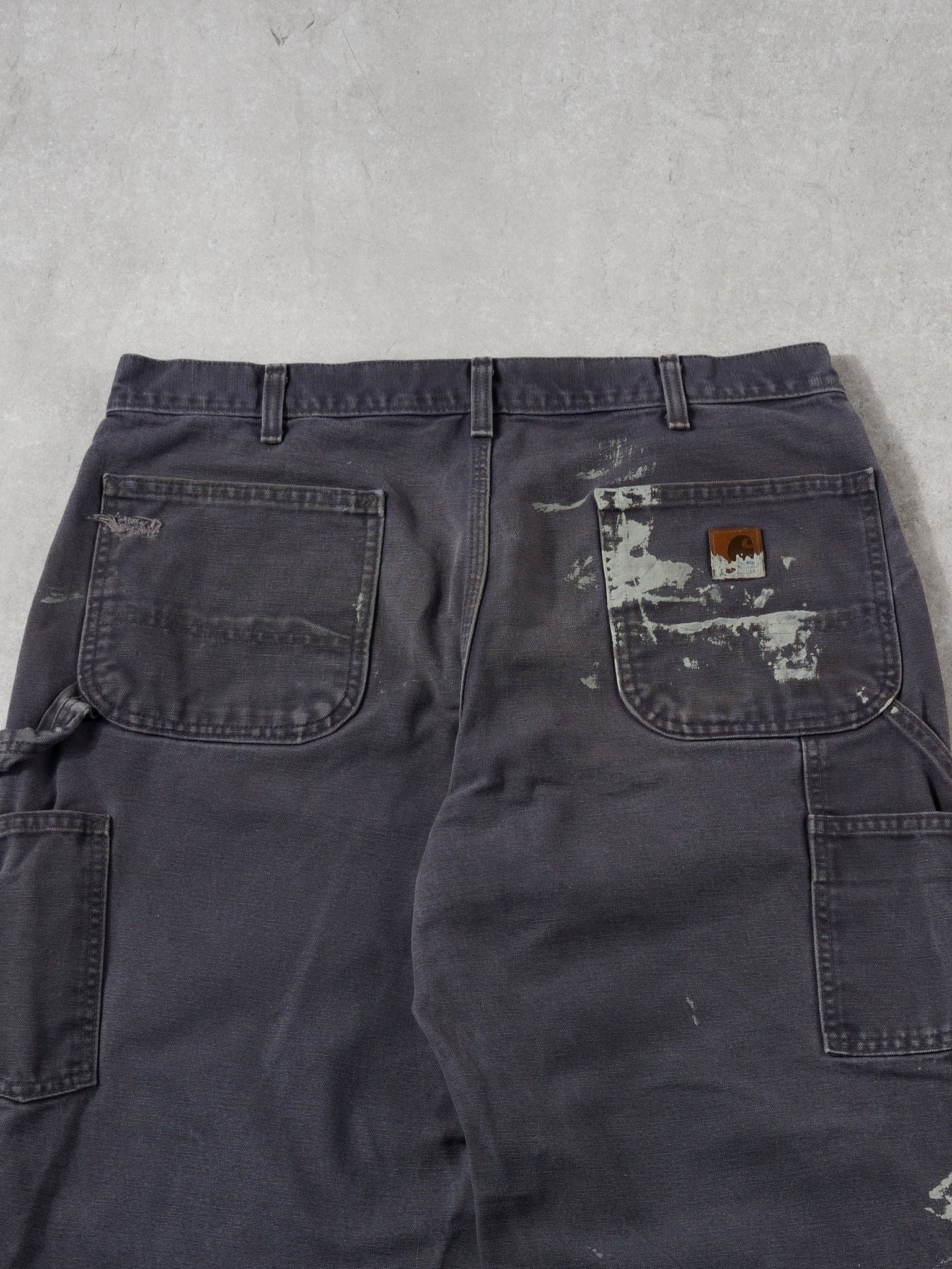 Vintage 90s Grey Carhartt Paint Splatter Carpenter Pants (34x29)