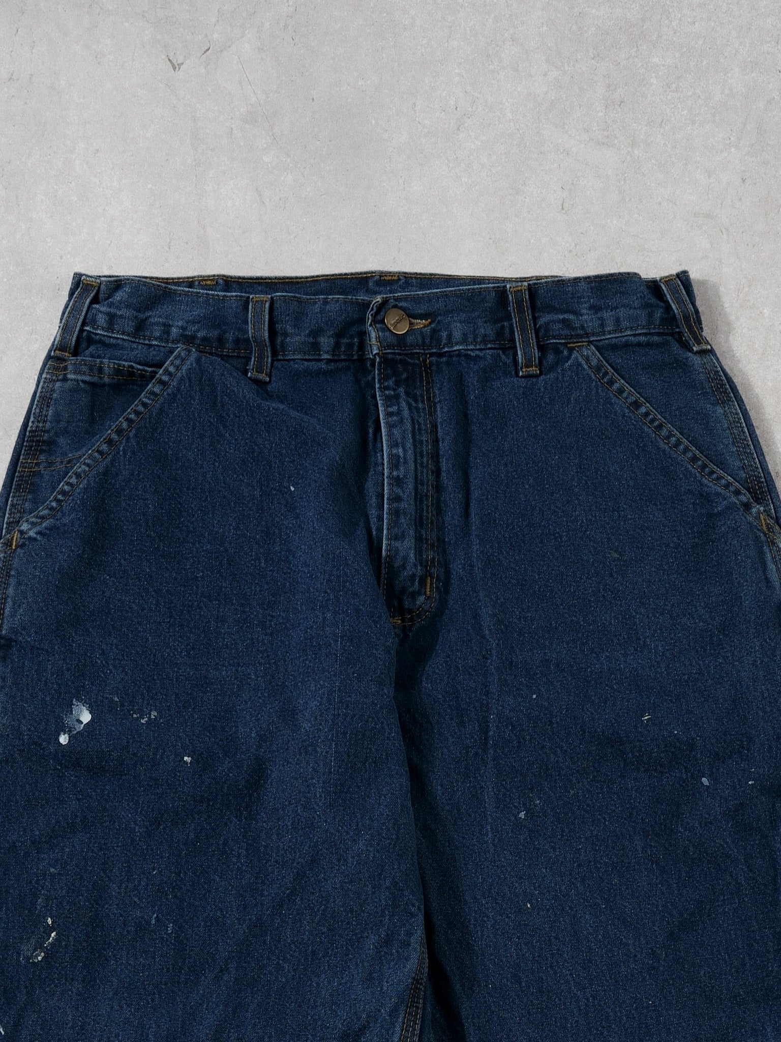 Vintage 90s Dark Blue Carhartt Denim Carpenter Pants (30x34)