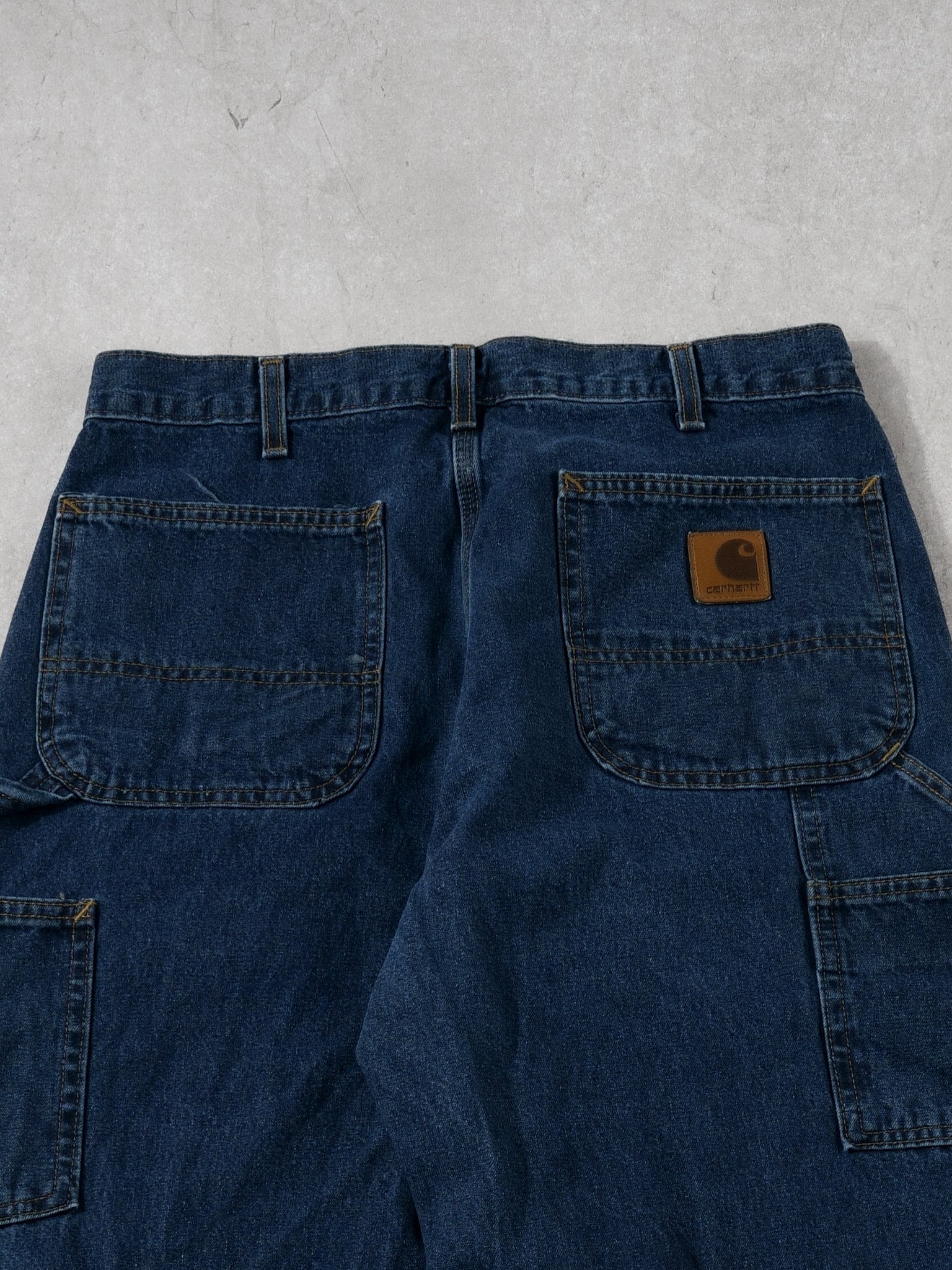 Vintage 90s Dark Blue Carhartt Denim Carpenter Pants (30x34)