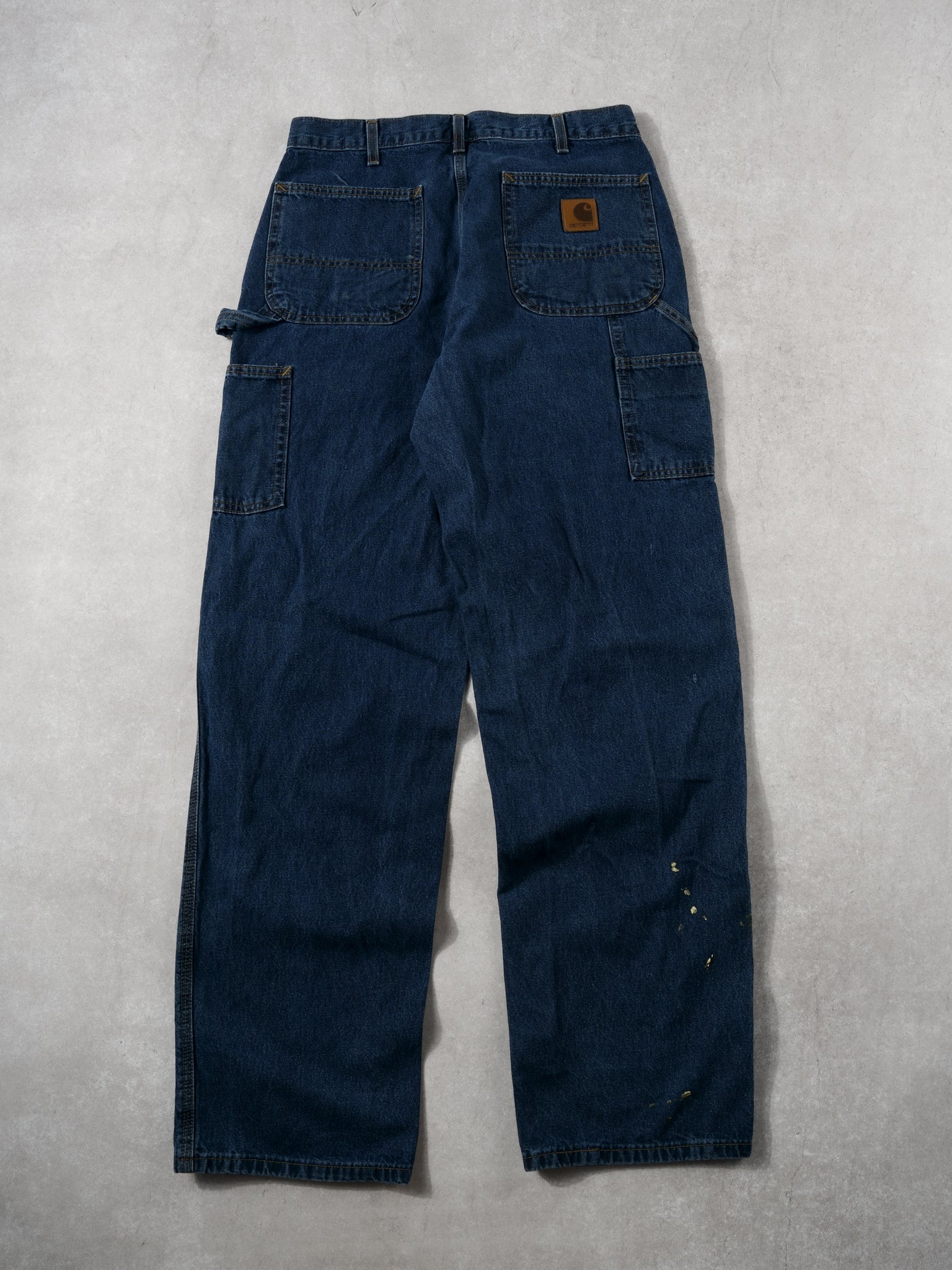 Vintage 90s Dark Blue Carhartt Denim Carpenter Pants (30x34)
