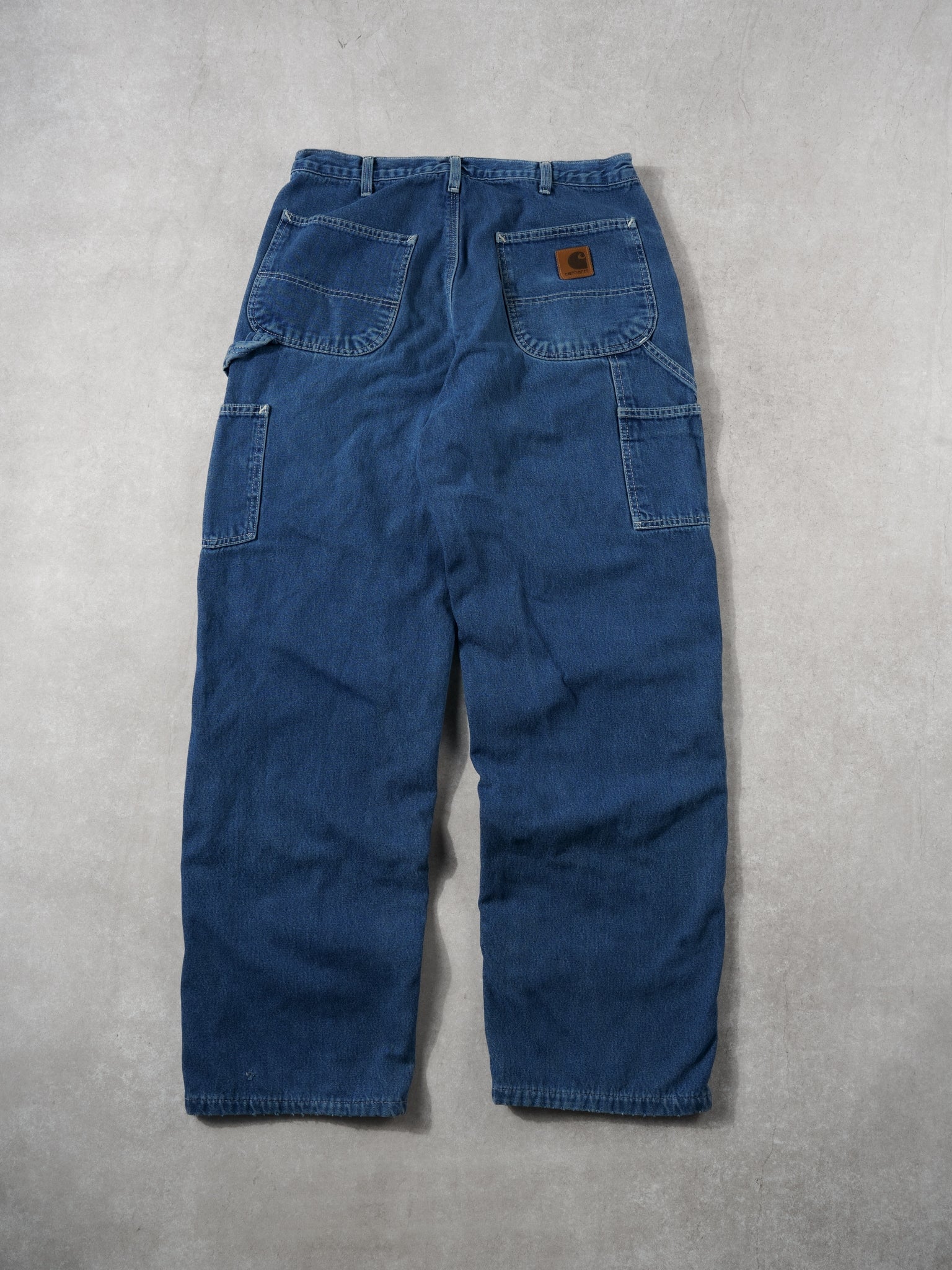 Vintage 90s Blue Carhartt Denim Lined Carpenter Pants (30x30)
