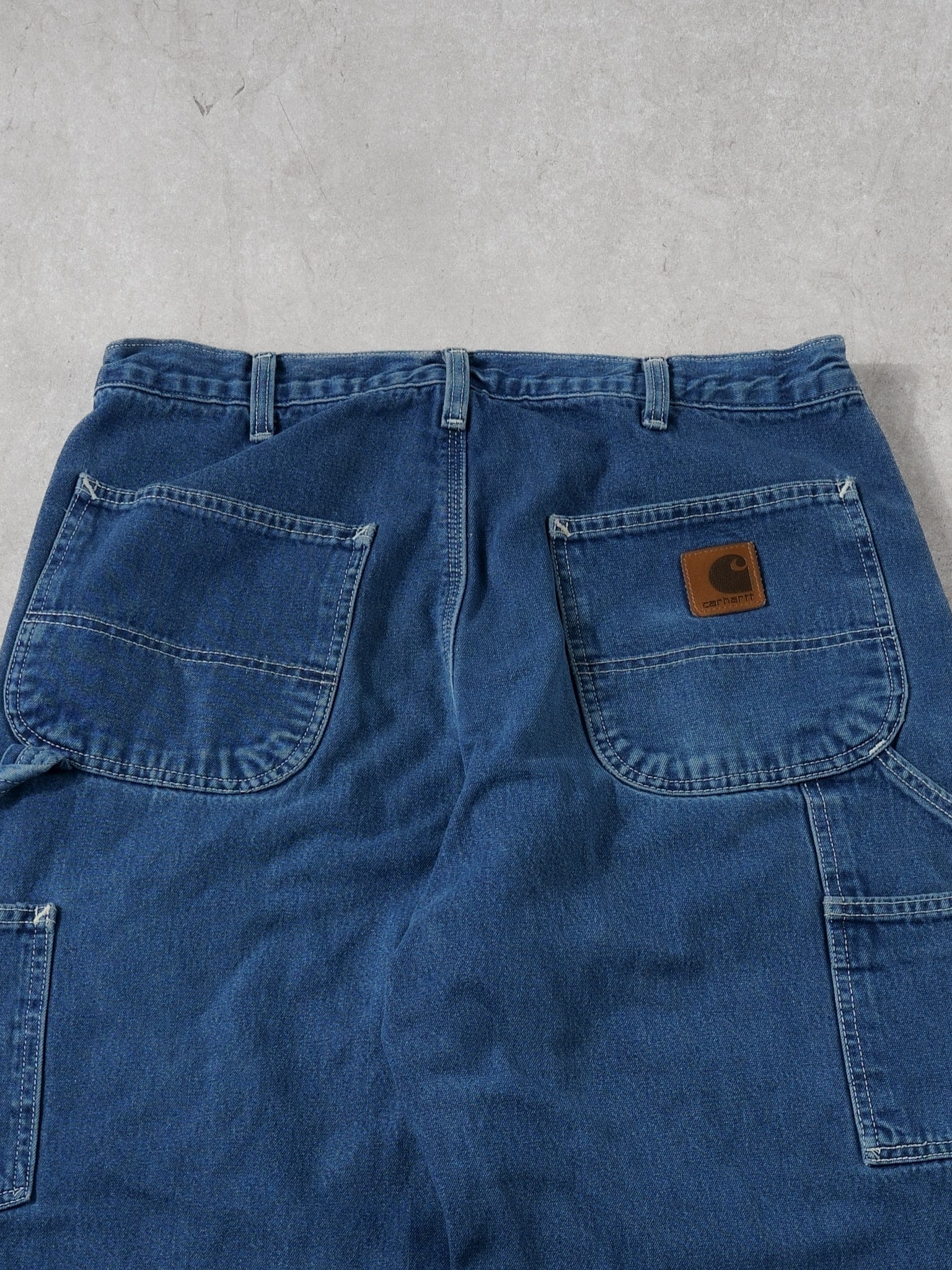 Vintage 90s Blue Carhartt Denim Lined Carpenter Pants (30x30)