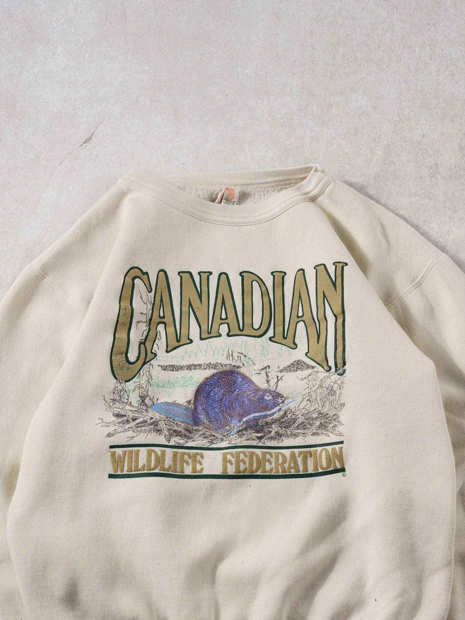 Vintage 90s Beige Canadian Marshland Crewneck (M)