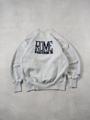 Vintage 90s Grey Rome Italy Embroidery Crewneck (L)