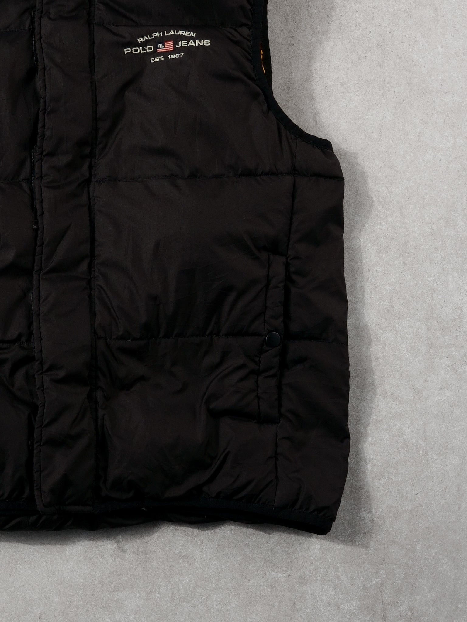 Vintage Y2k Black Ralph Lauren Polo Jeans Puffer Vest (M)
