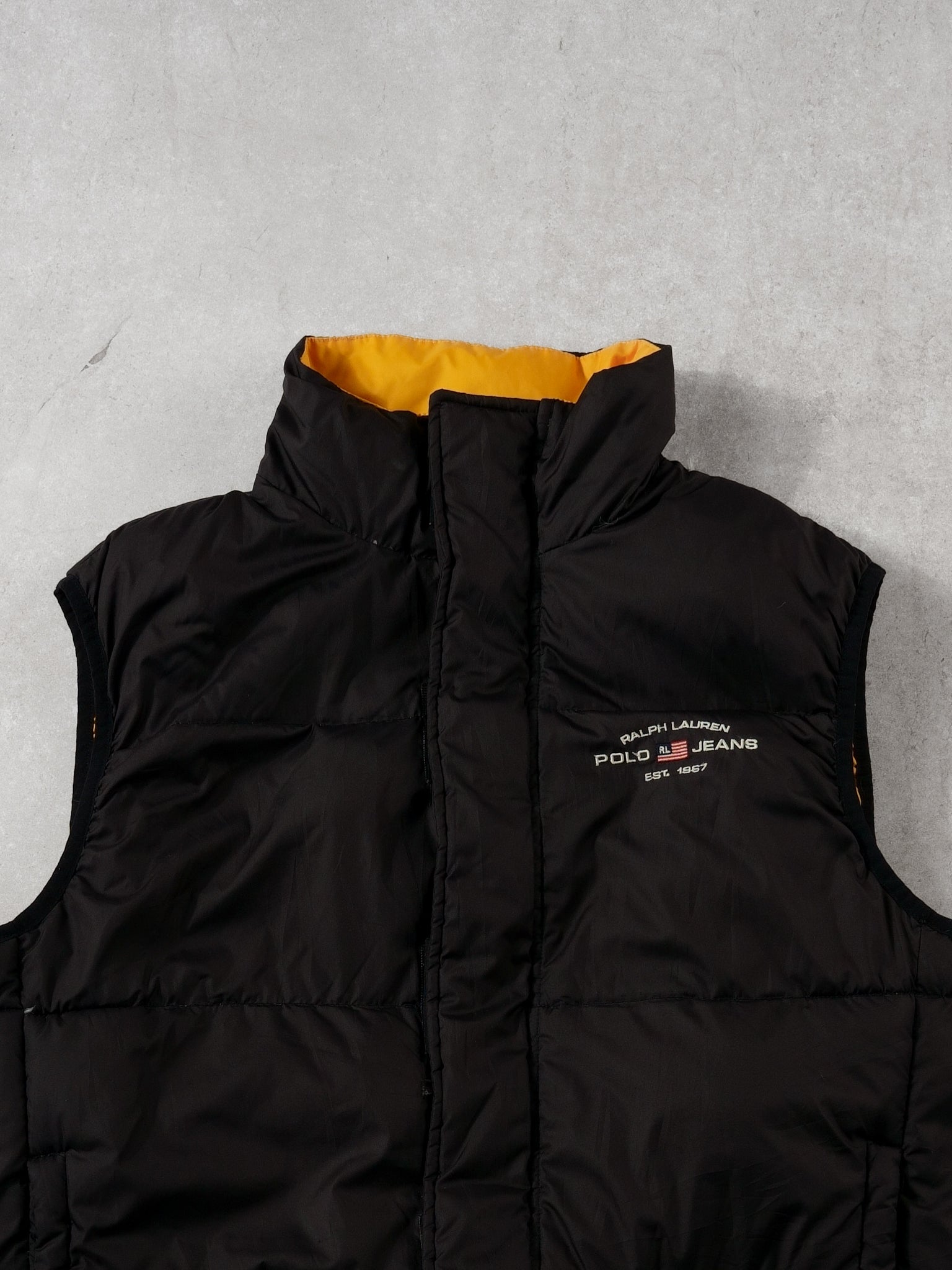 Vintage Y2k Black Ralph Lauren Polo Jeans Puffer Vest (M)