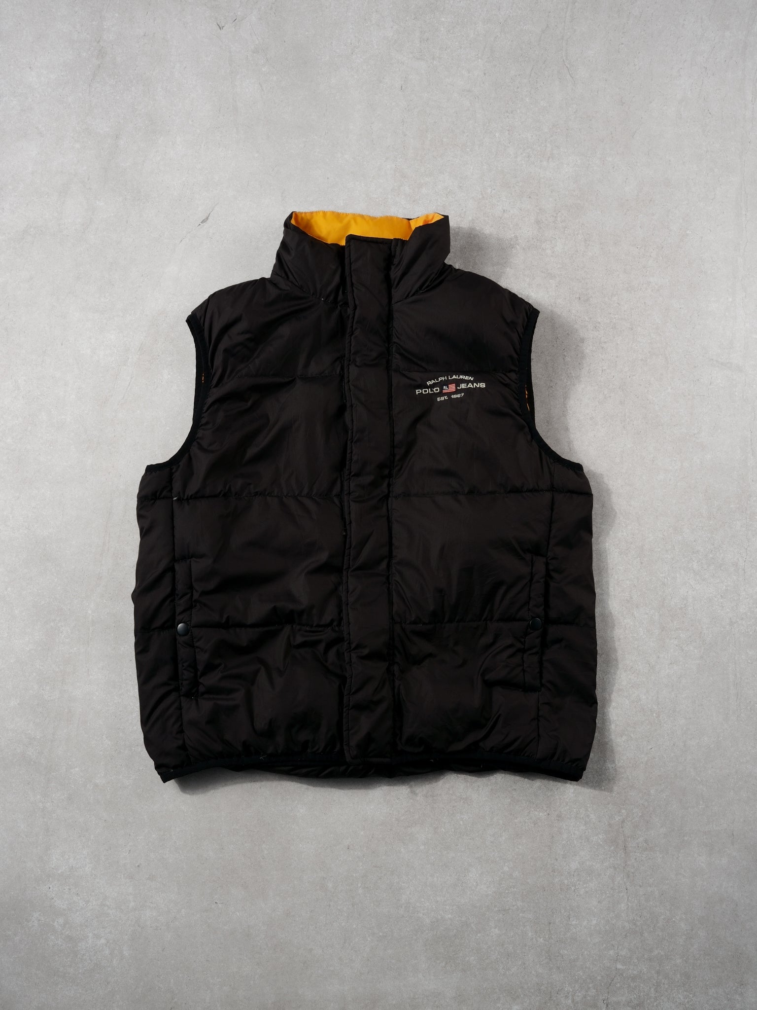 Vintage Y2k Black Ralph Lauren Polo Jeans Puffer Vest (M)