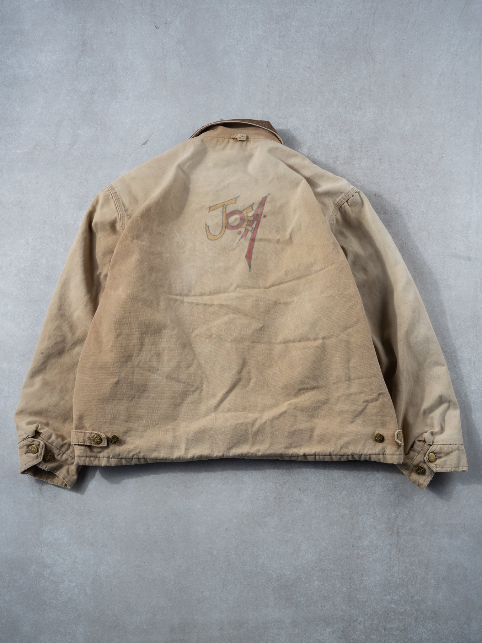 Vintage 90s Washed Beige Tough Duck Detroit Jacket (XL)