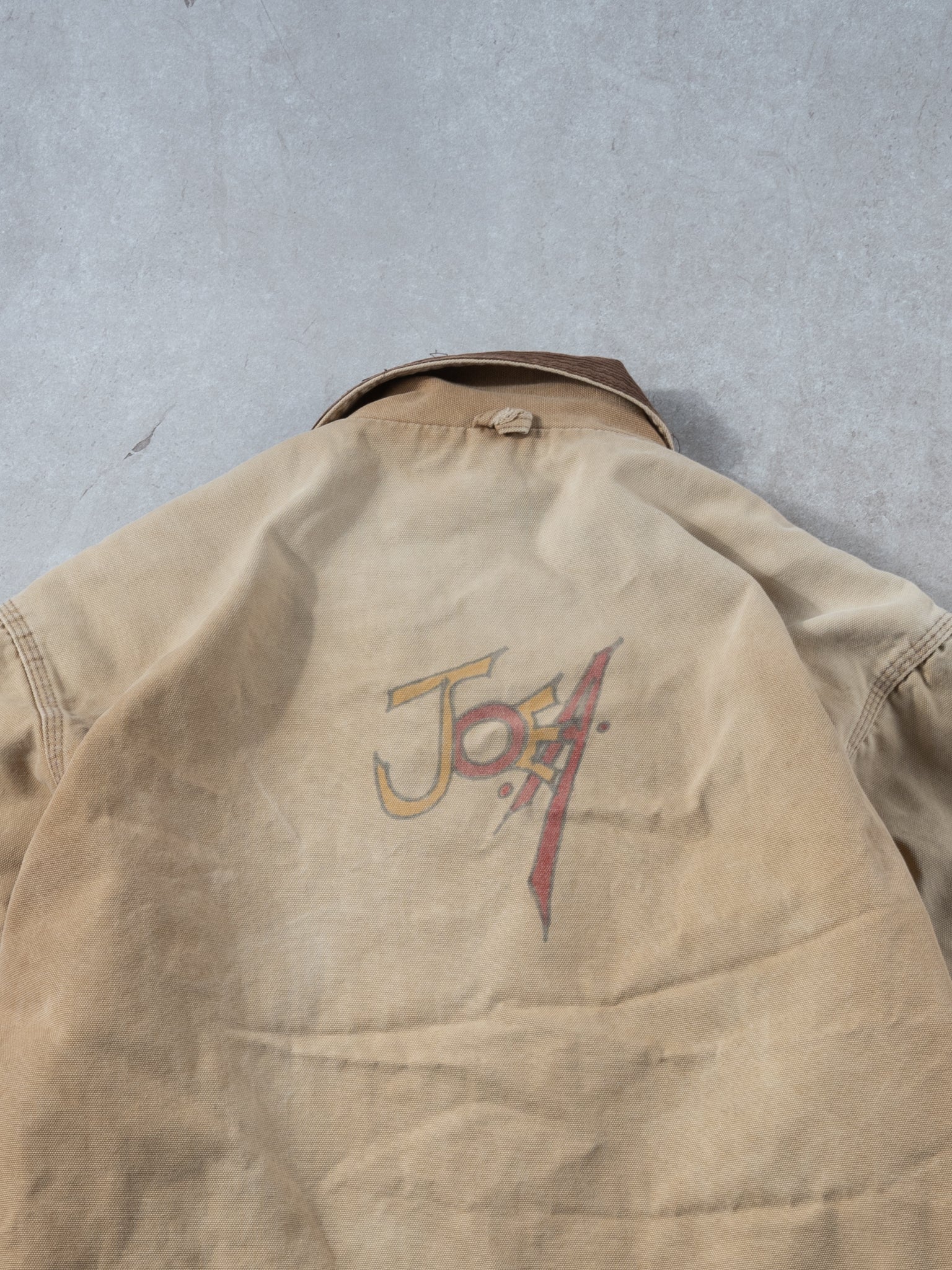 Vintage 90s Washed Beige Tough Duck Detroit Jacket (XL)