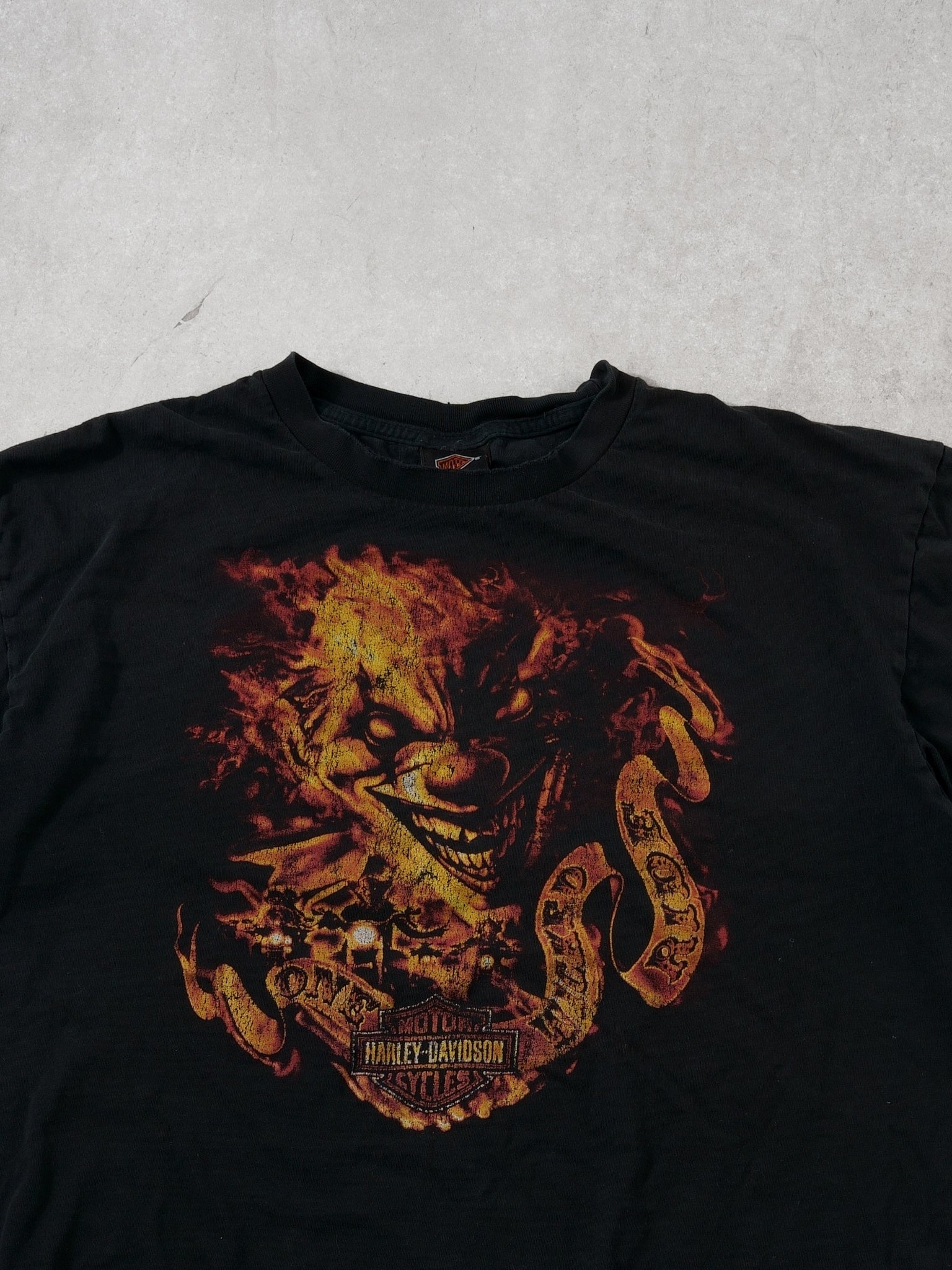 Vintage Y2k Black Harley Davidson Williamsport Pa Flame Tee (L)