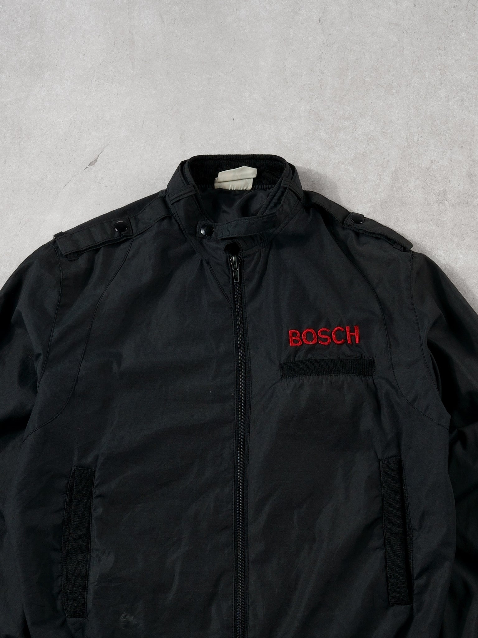 Vintage 80s Black Bosch Light Bomber Jacket (M)