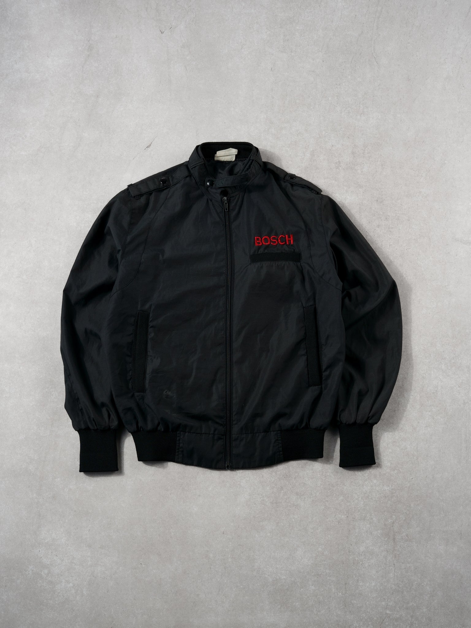Vintage 80s Black Bosch Light Bomber Jacket (M)