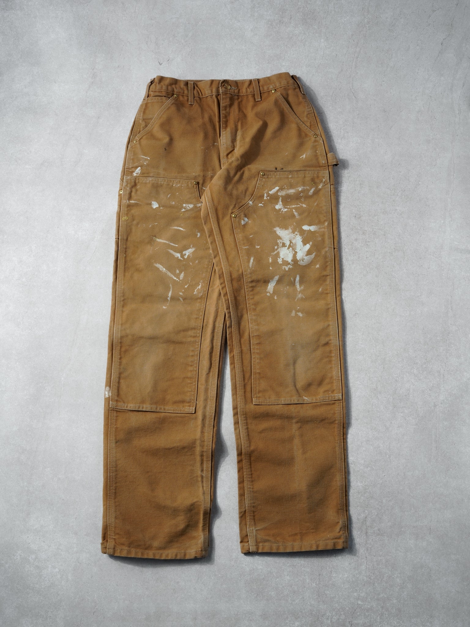 Vintage 90s Khaki Carhartt Double Knee Carpenter Pants (28x33)