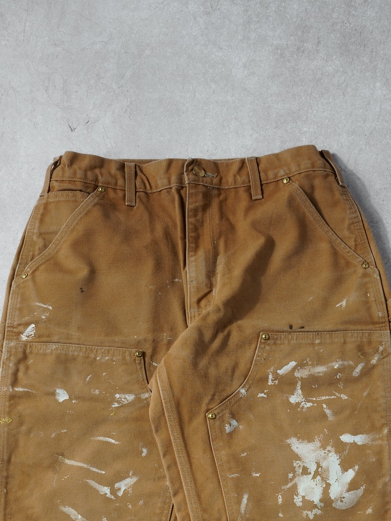 Vintage 90s Khaki Carhartt Double Knee Carpenter Pants (28x33)